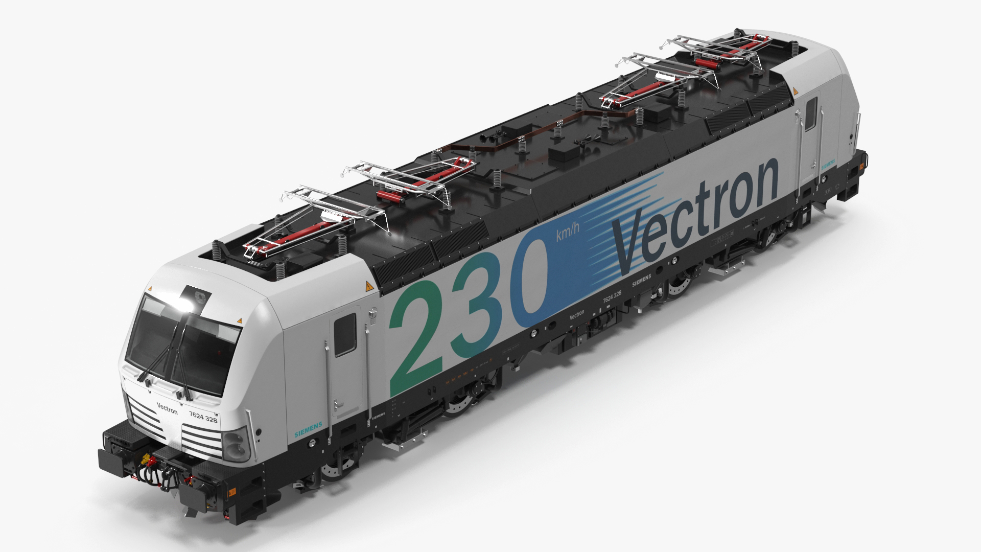 3D Siemens Vectron Locomotive White Rigged for Cinema 4D model