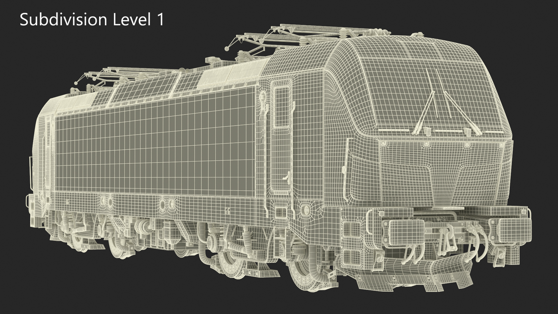 3D Siemens Vectron Locomotive White Rigged for Cinema 4D model