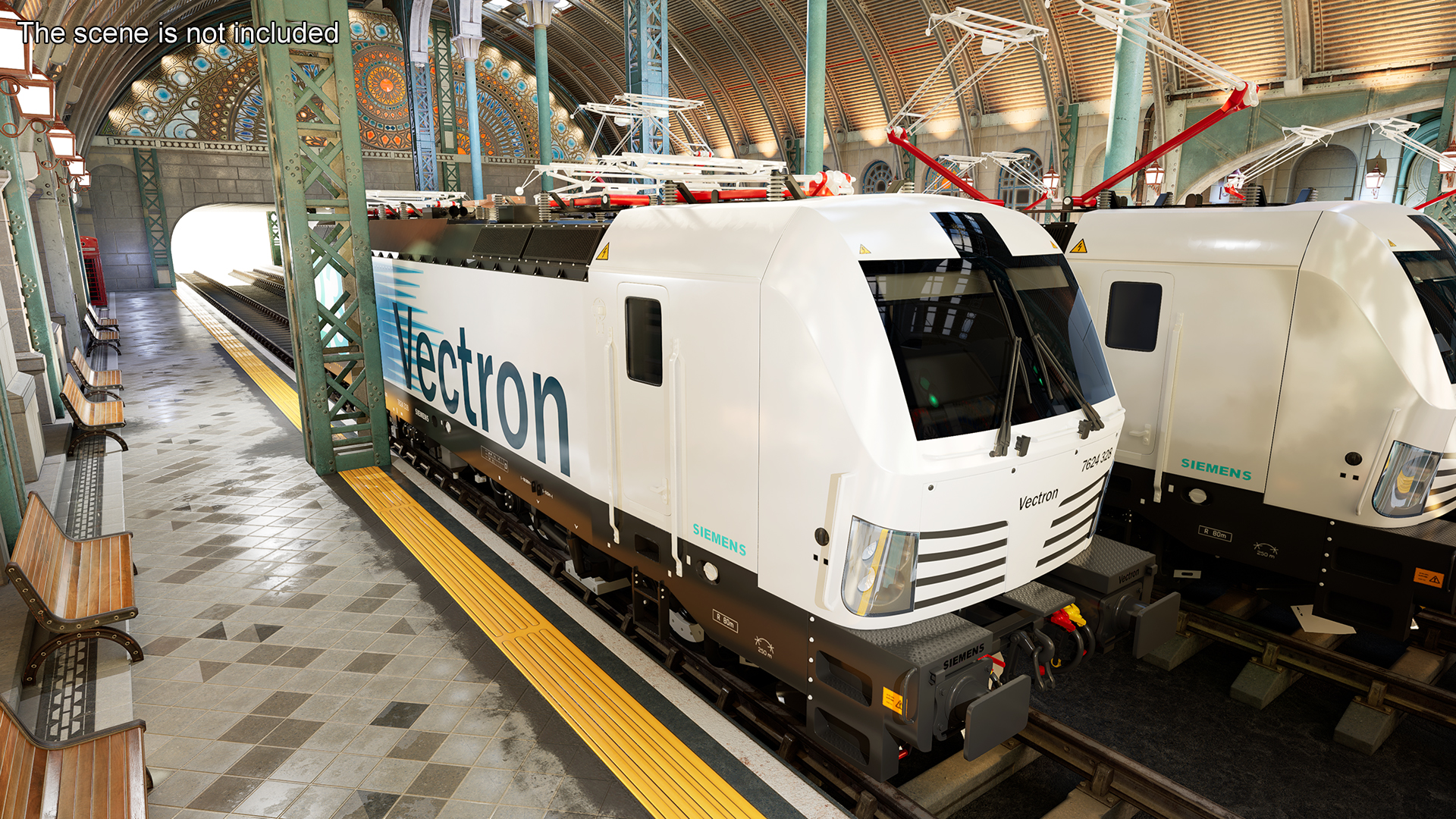 3D Siemens Vectron Locomotive White Rigged for Cinema 4D model
