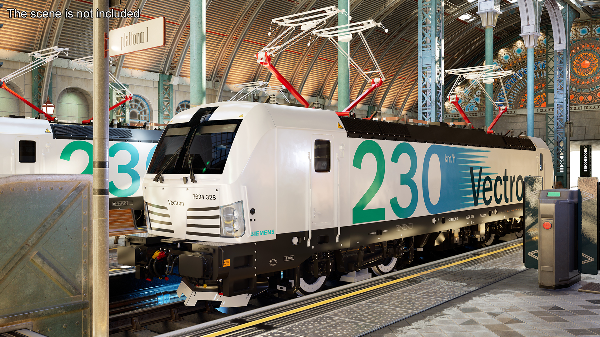 3D Siemens Vectron Locomotive White Rigged for Cinema 4D model