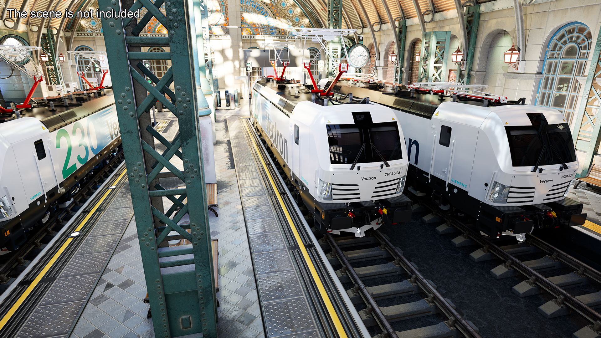 3D Siemens Vectron Locomotive White Rigged for Cinema 4D model