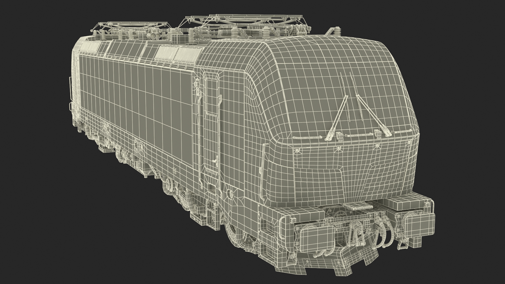 3D Siemens Vectron Locomotive White Rigged for Cinema 4D model