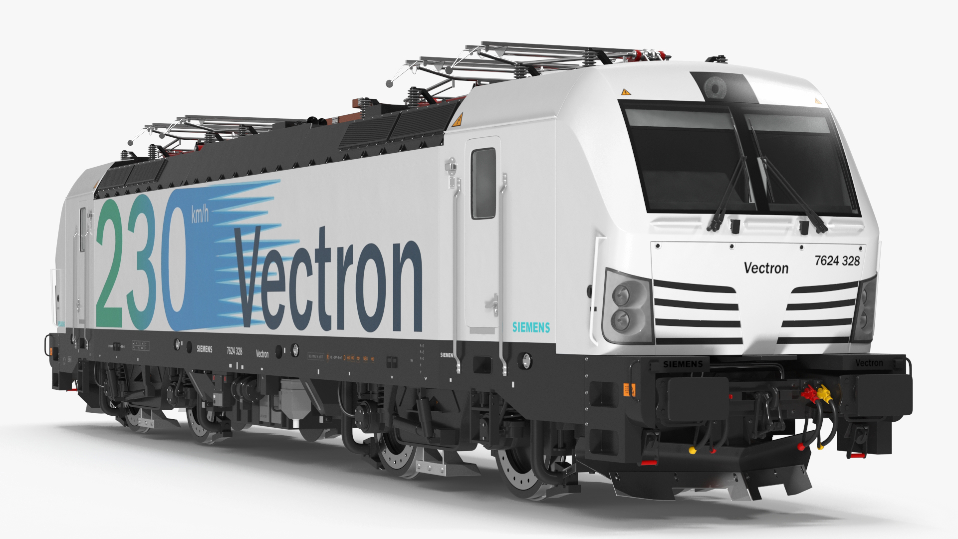 3D Siemens Vectron Locomotive White Rigged for Cinema 4D model