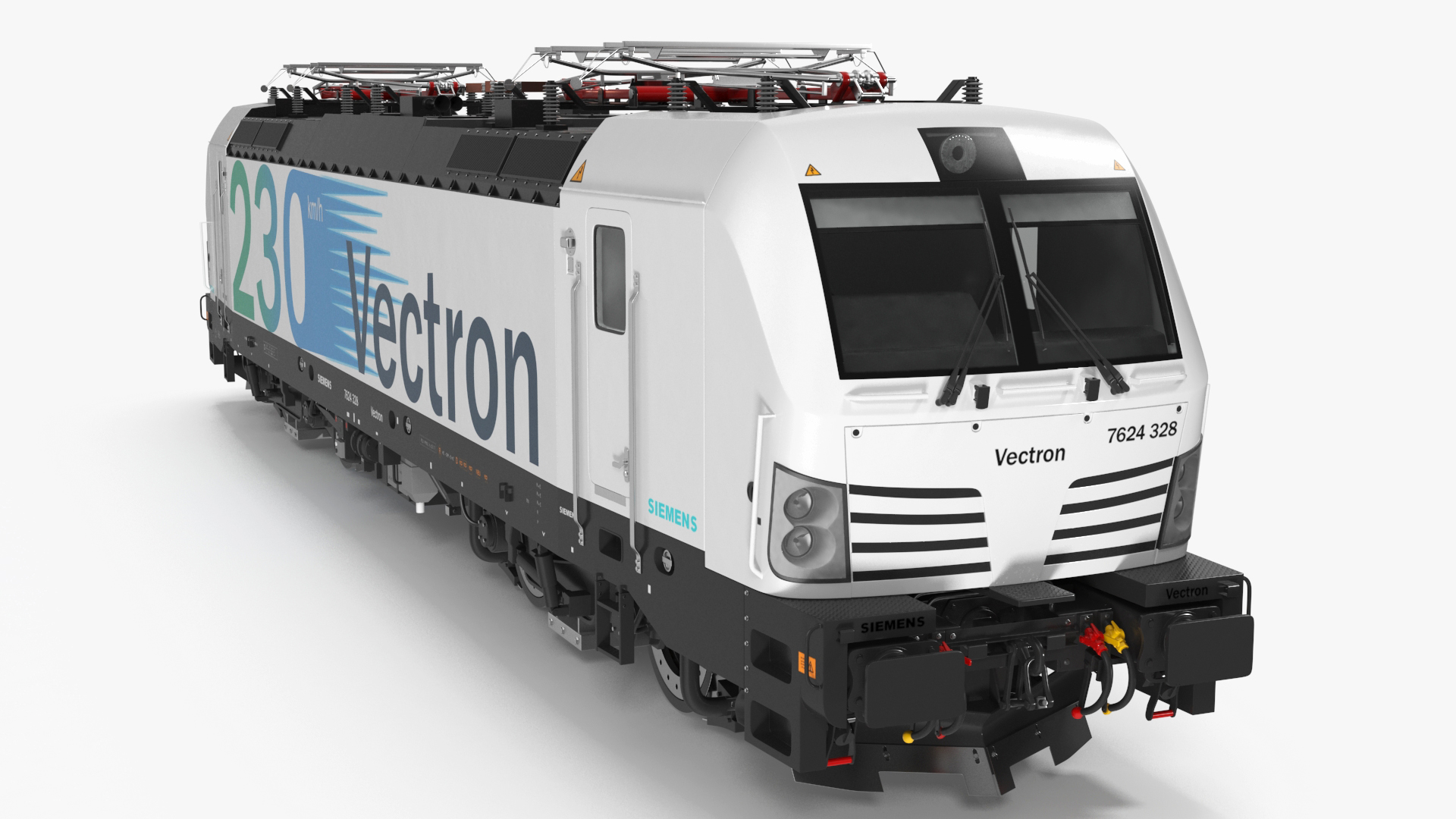 3D Siemens Vectron Locomotive White Rigged for Cinema 4D model