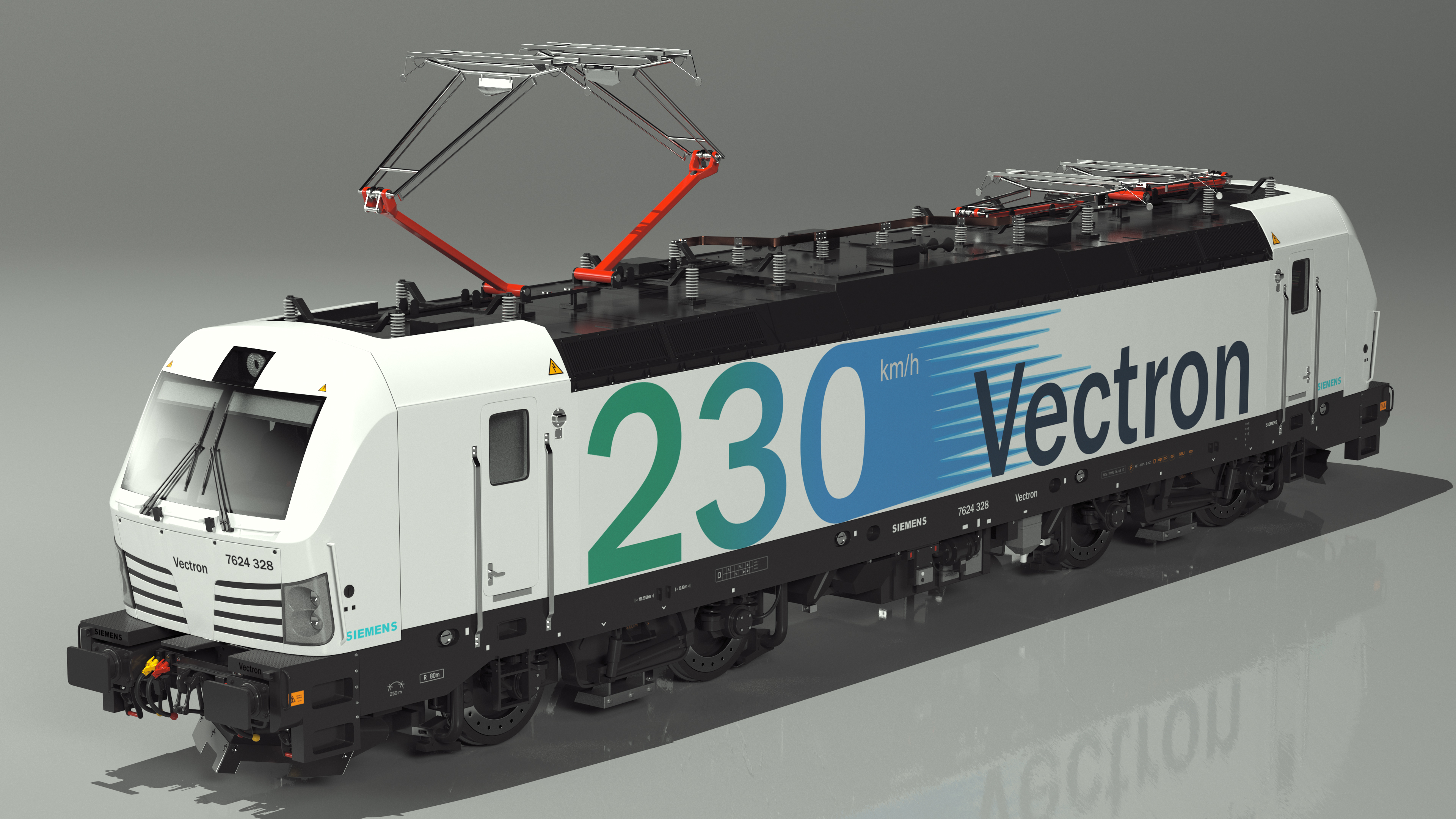 3D Siemens Vectron Locomotive White Rigged for Cinema 4D model