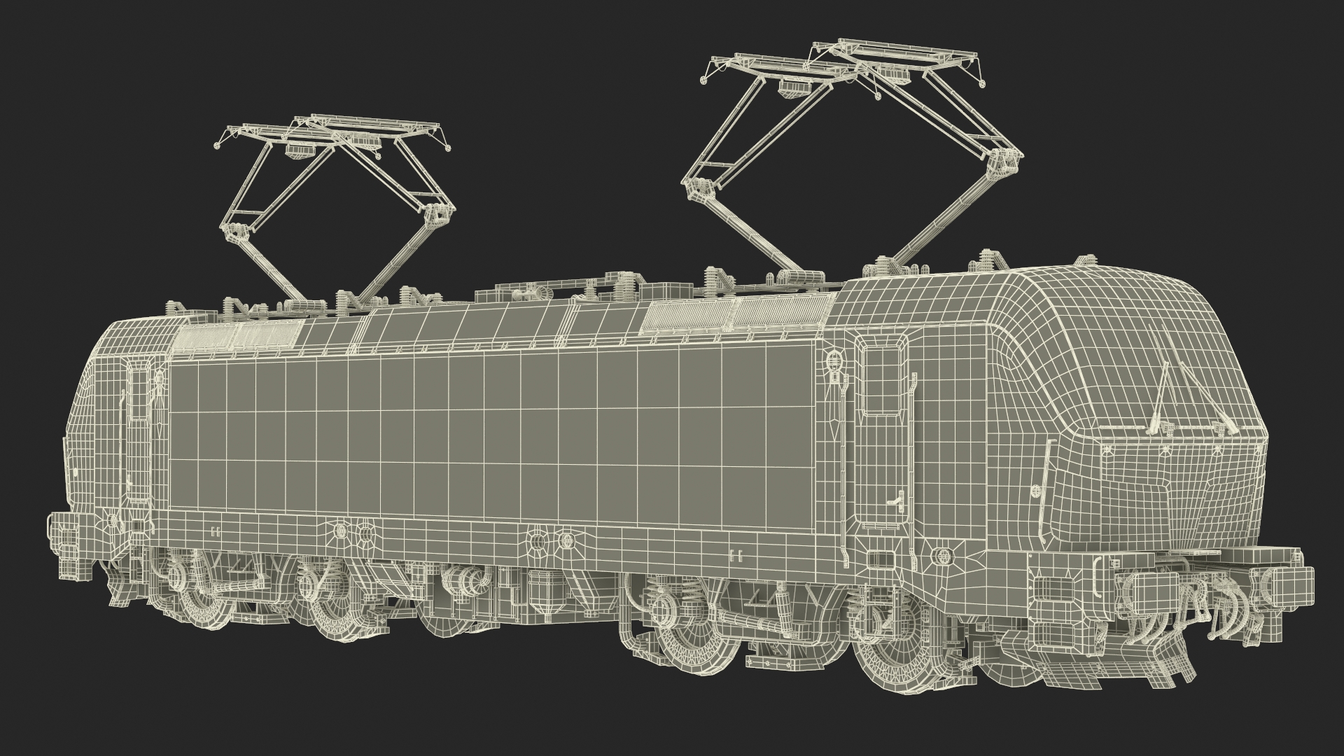 3D Siemens Vectron Locomotive White Rigged for Cinema 4D model