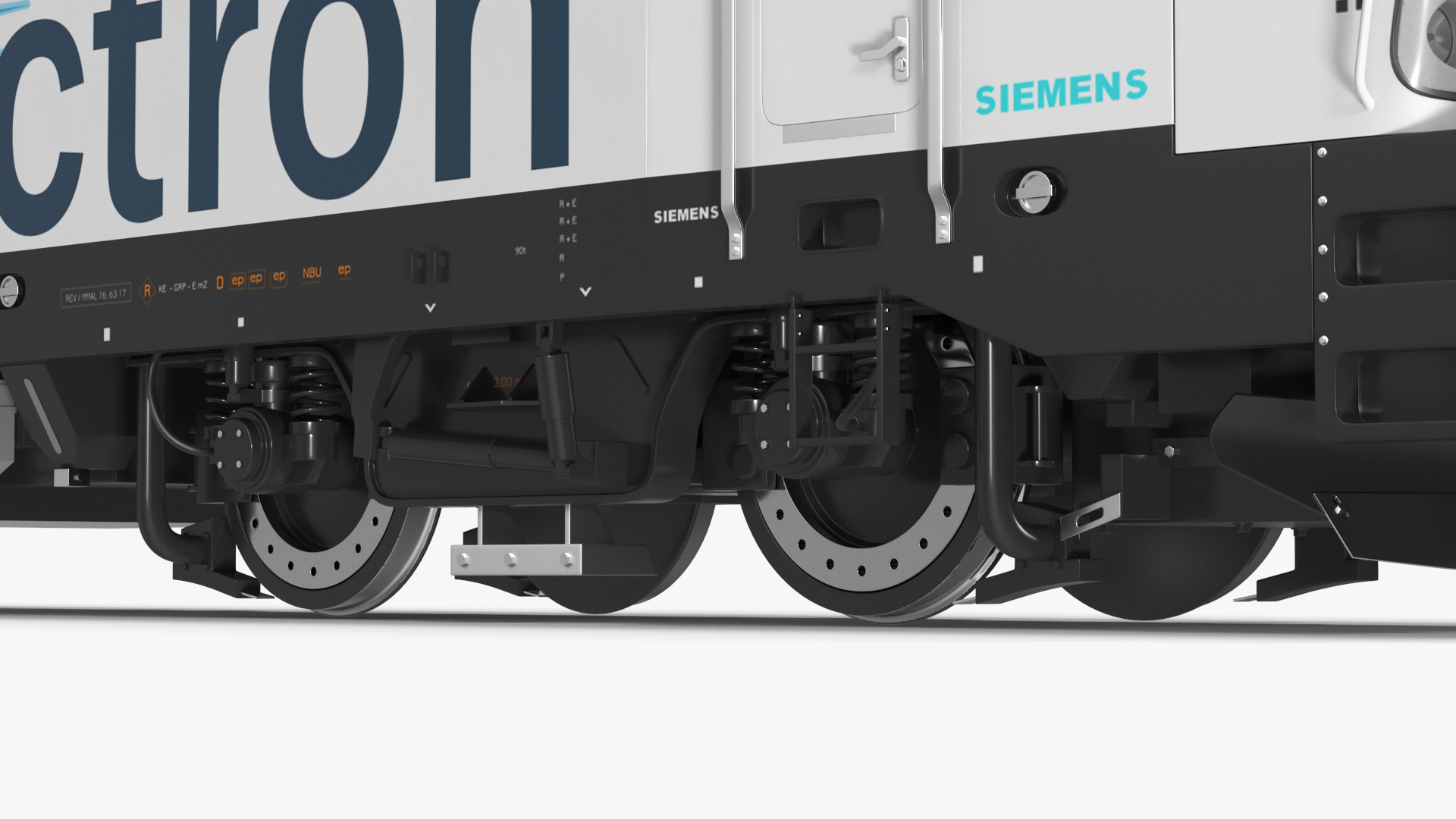 3D Siemens Vectron Locomotive White Rigged for Cinema 4D model