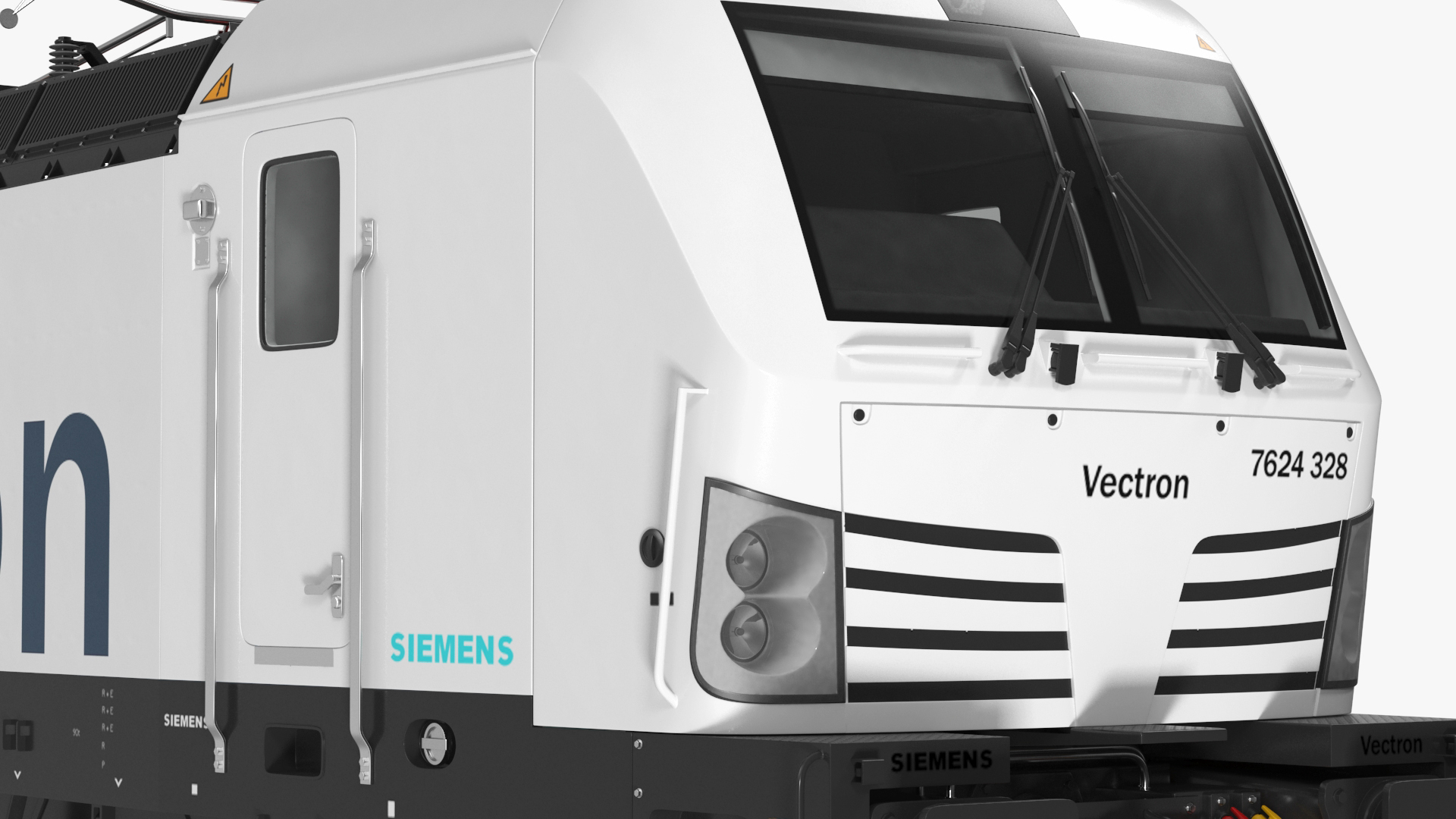 3D Siemens Vectron Locomotive White Rigged for Cinema 4D model