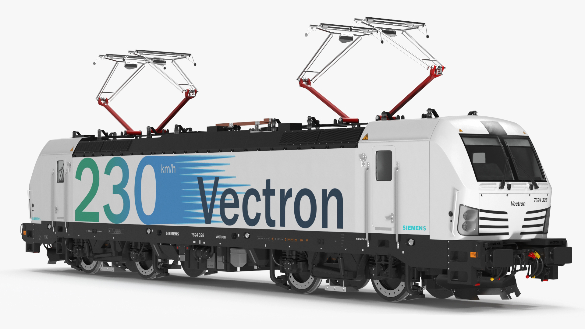 3D Siemens Vectron Locomotive White Rigged for Cinema 4D model