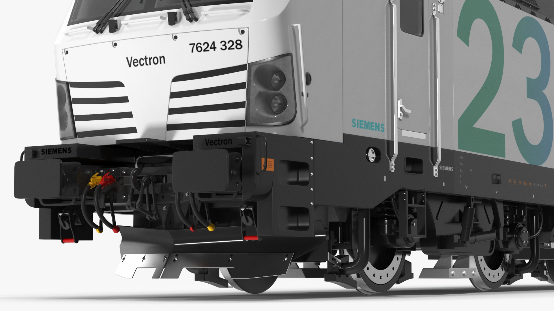 3D Siemens Vectron Locomotive White Rigged for Cinema 4D model