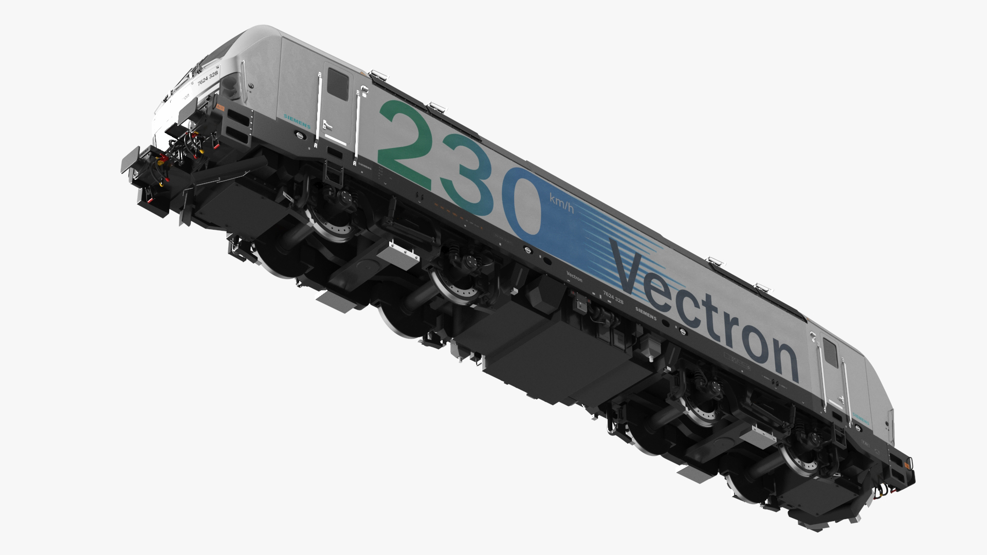 3D Siemens Vectron Locomotive White Rigged for Cinema 4D model