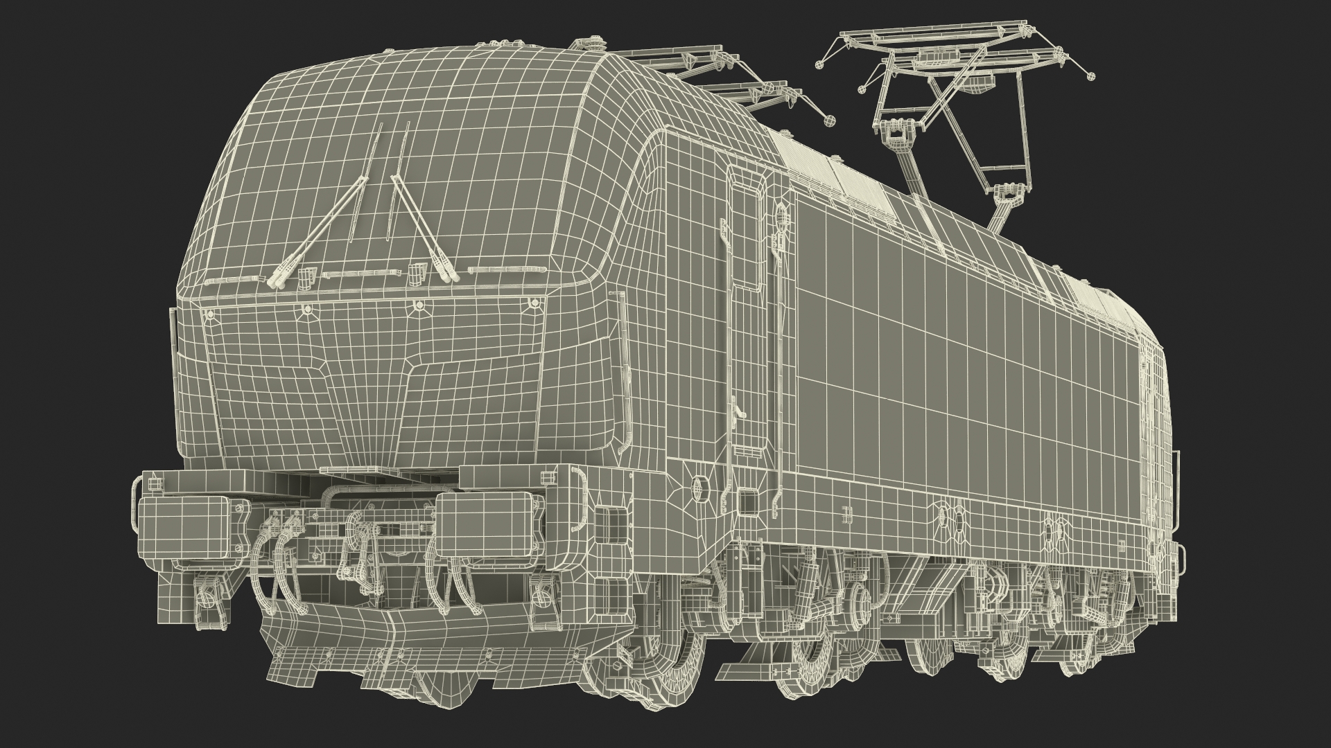 3D Siemens Vectron Locomotive White Rigged for Cinema 4D model