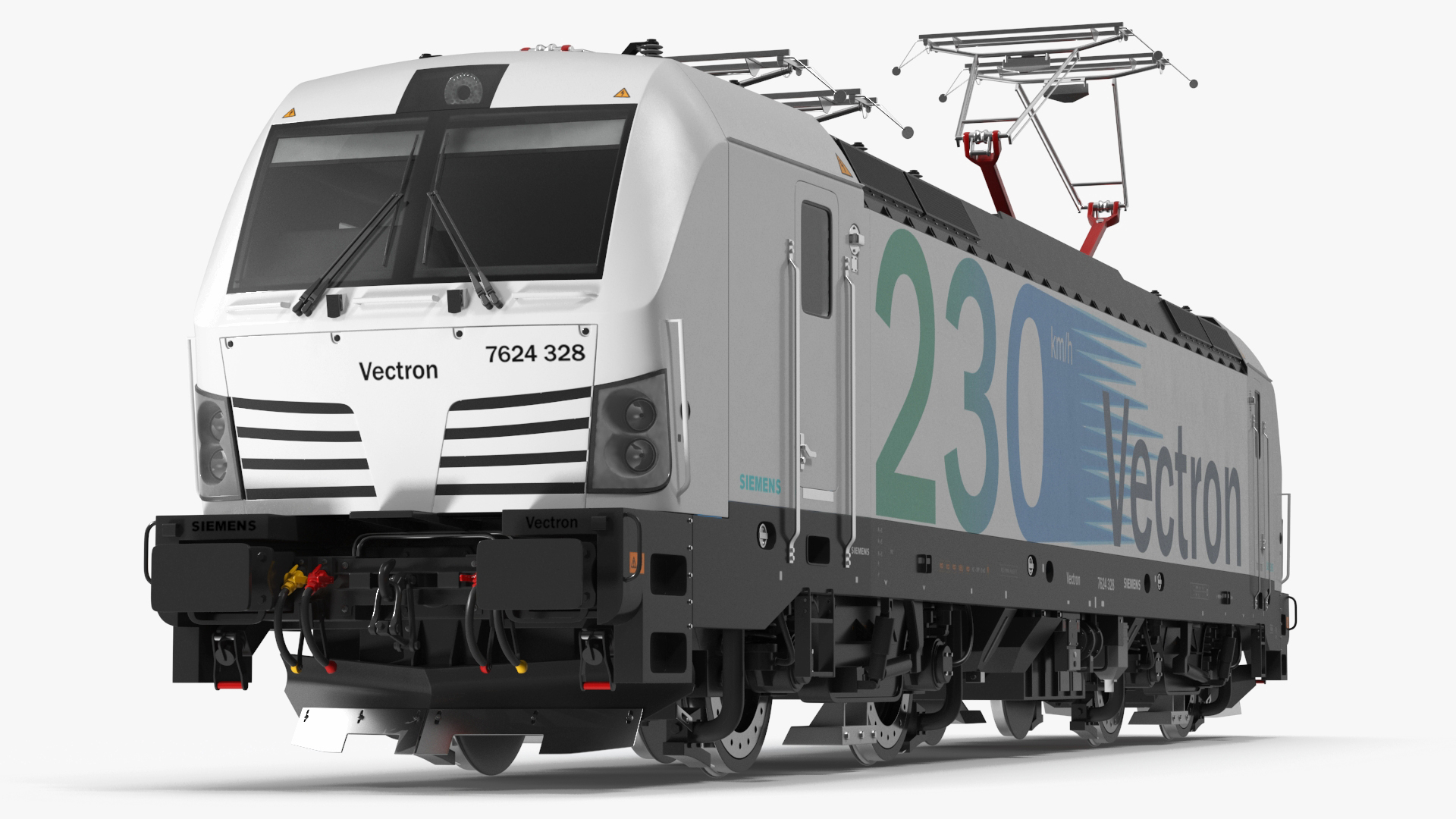 3D Siemens Vectron Locomotive White Rigged for Cinema 4D model