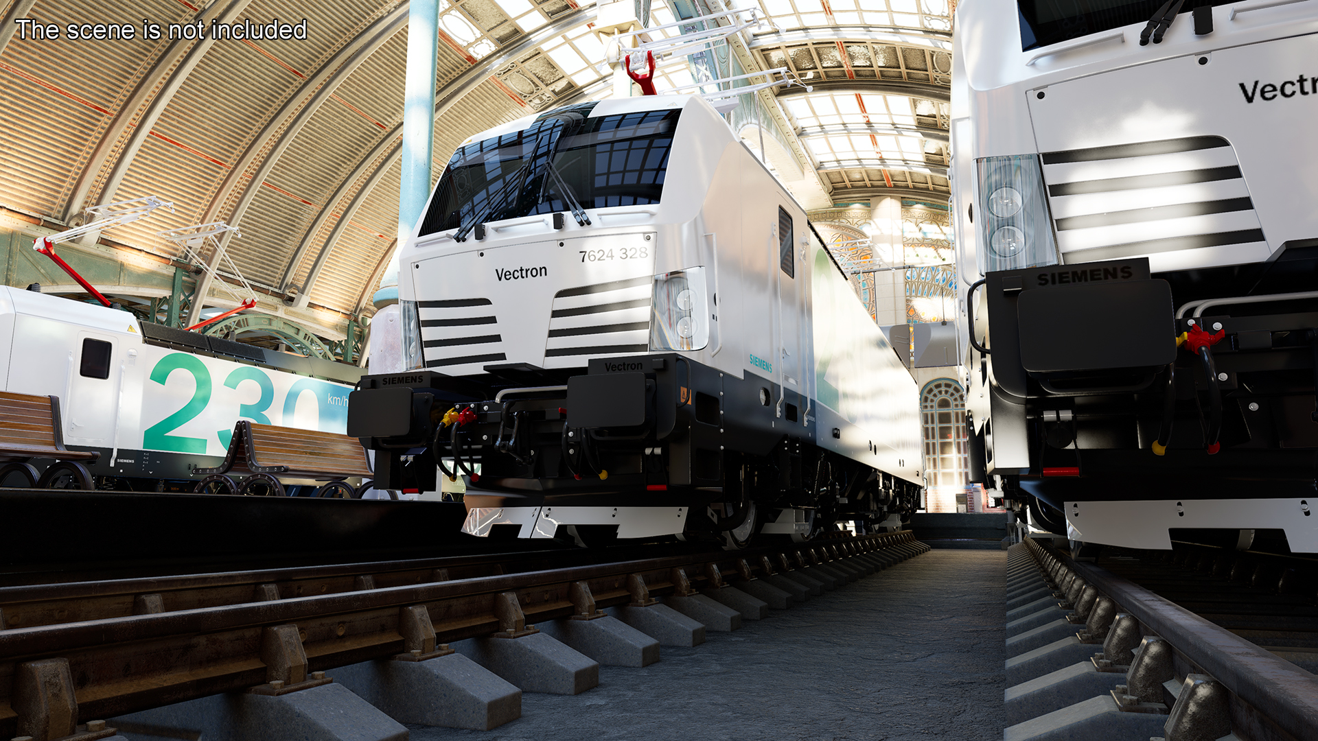 3D Siemens Vectron Locomotive White Rigged for Cinema 4D model