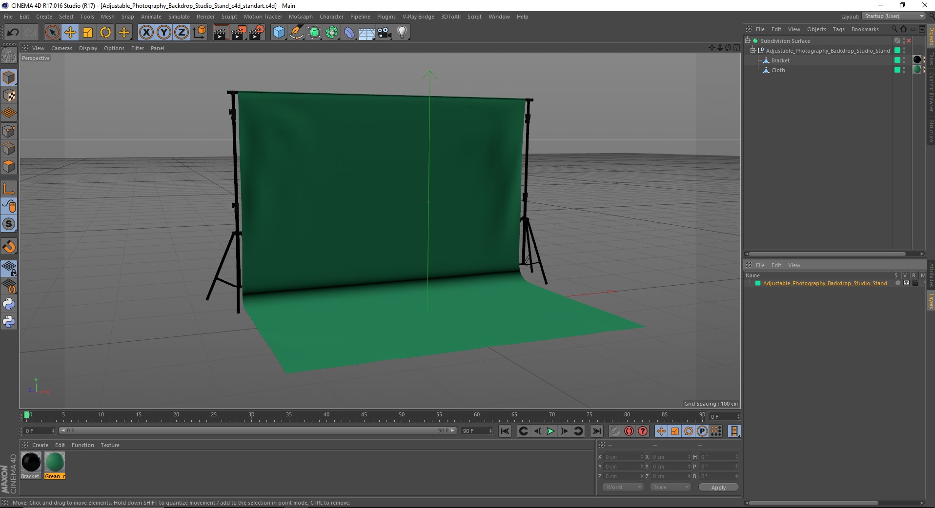 Adjustable Photography Backdrop Studio Stand 3D model