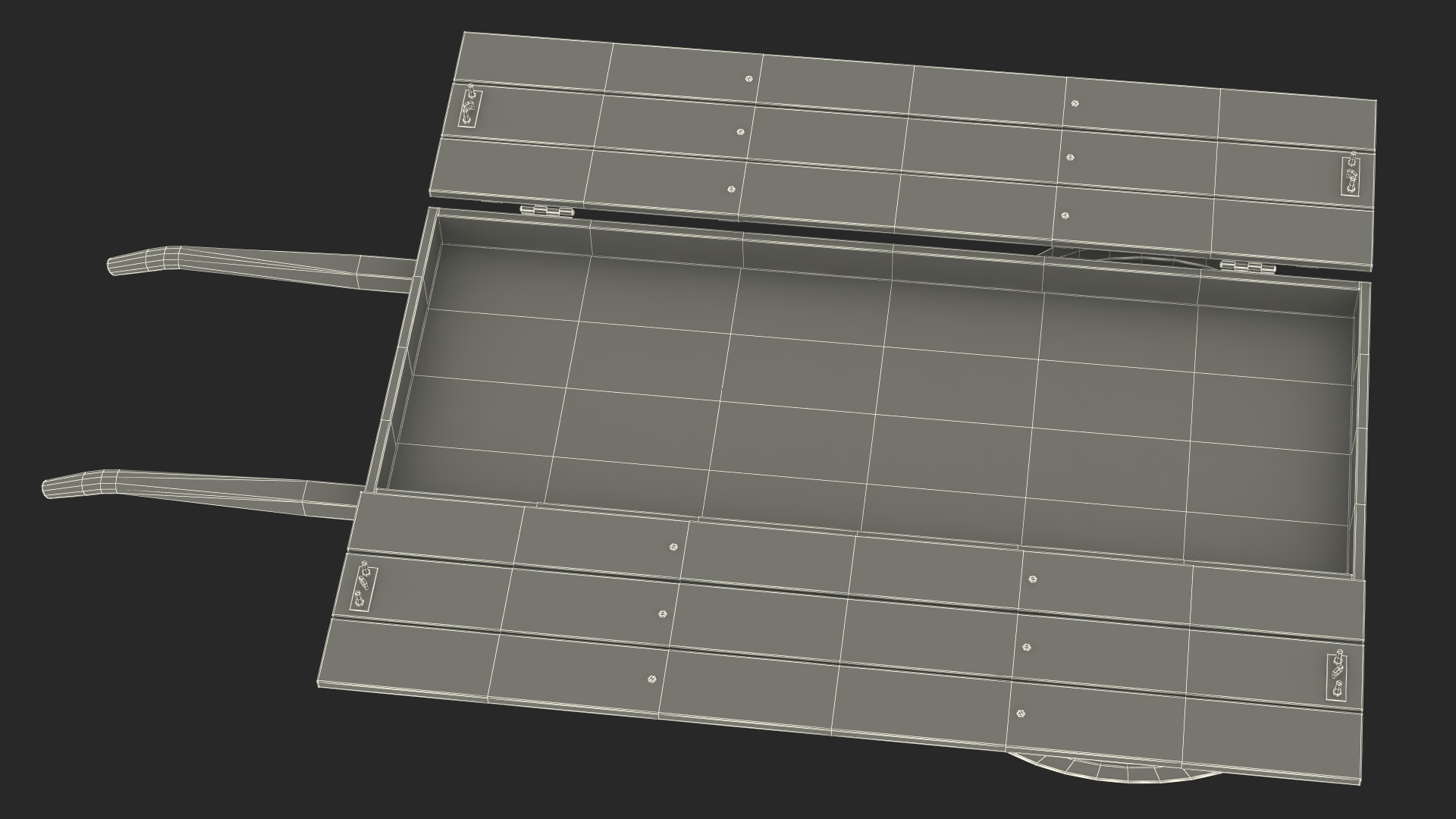 Wooden Market Cart Empty 3D model