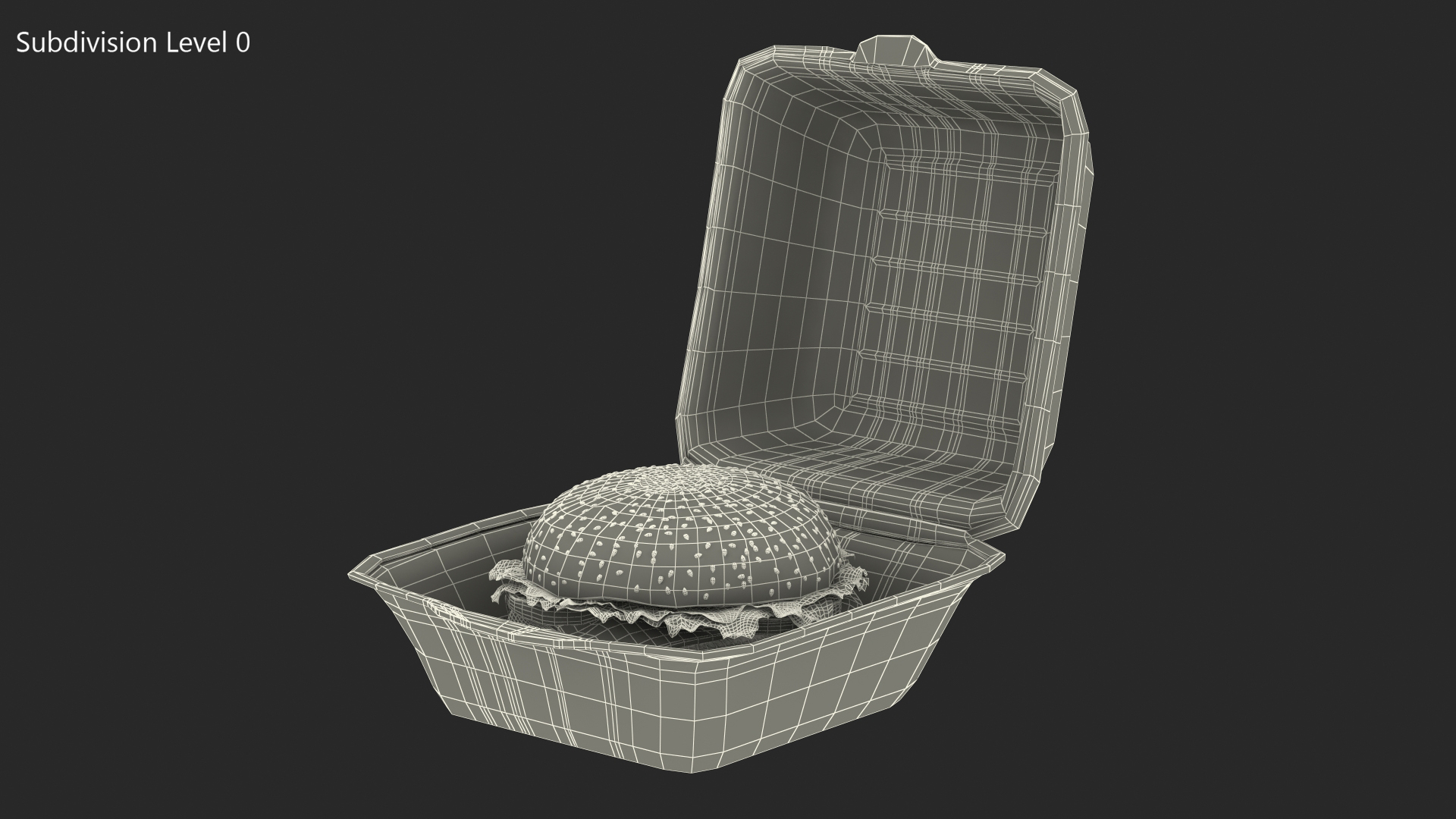 3D Food Box with Hamburger model