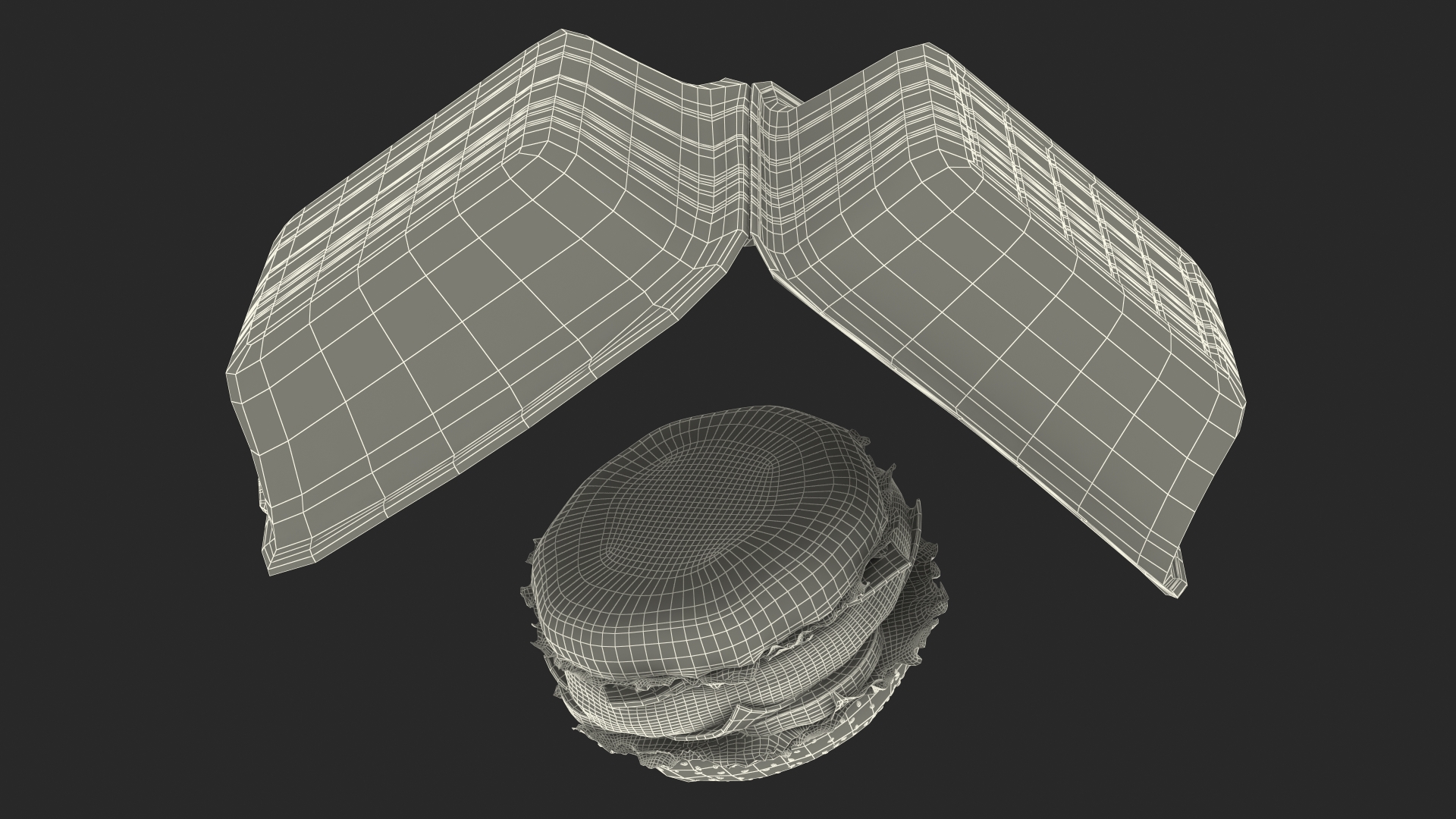 3D Food Box with Hamburger model