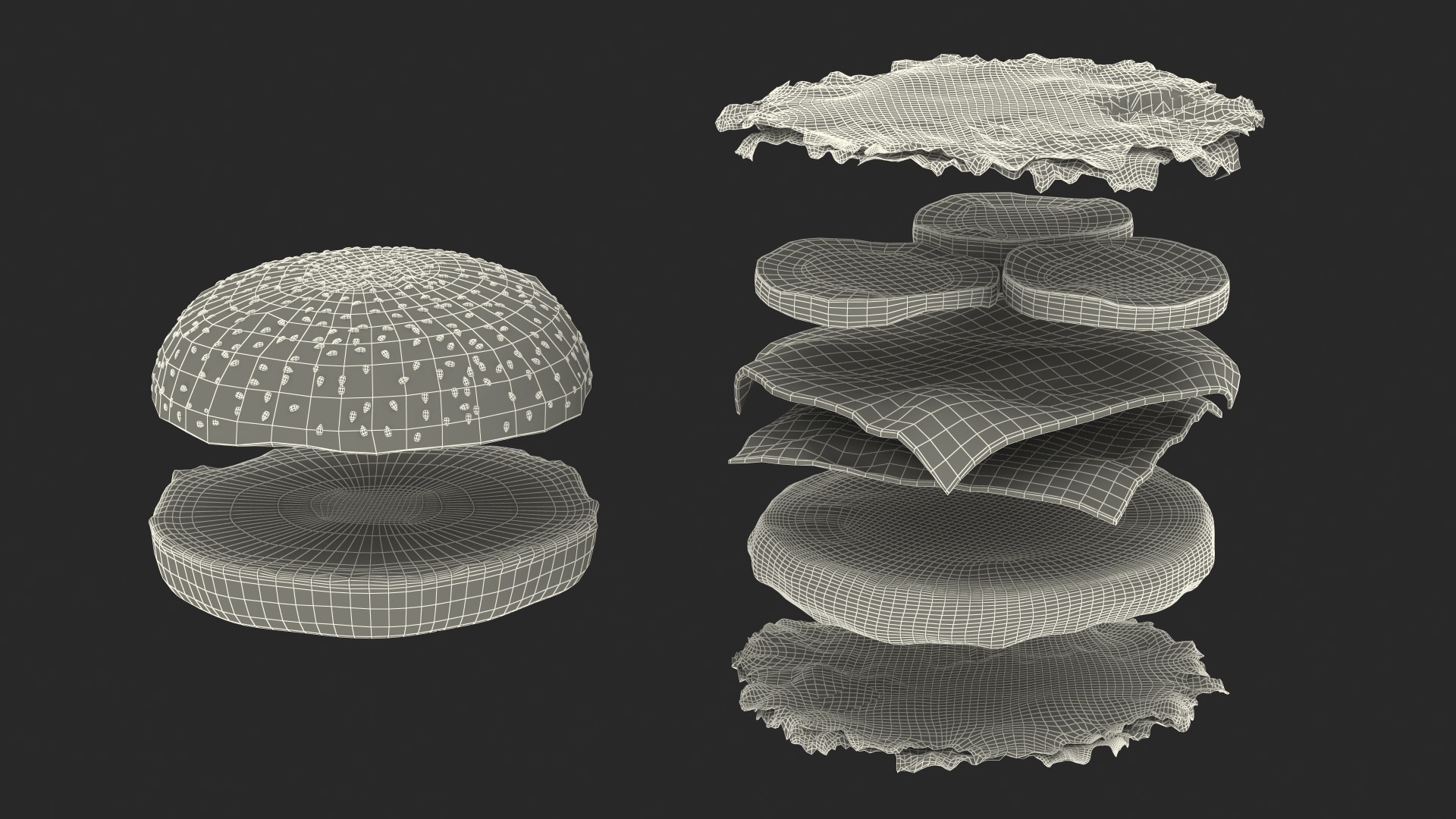3D Food Box with Hamburger model