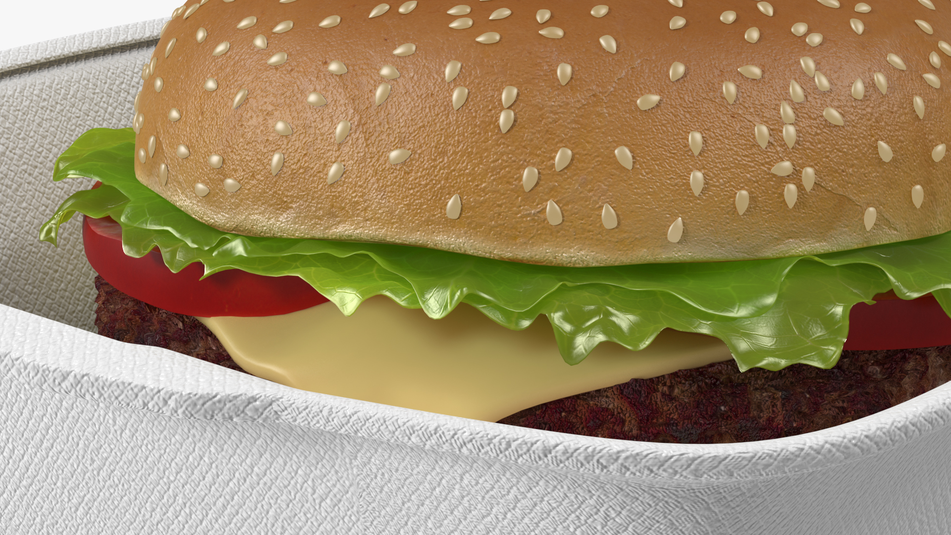 3D Food Box with Hamburger model