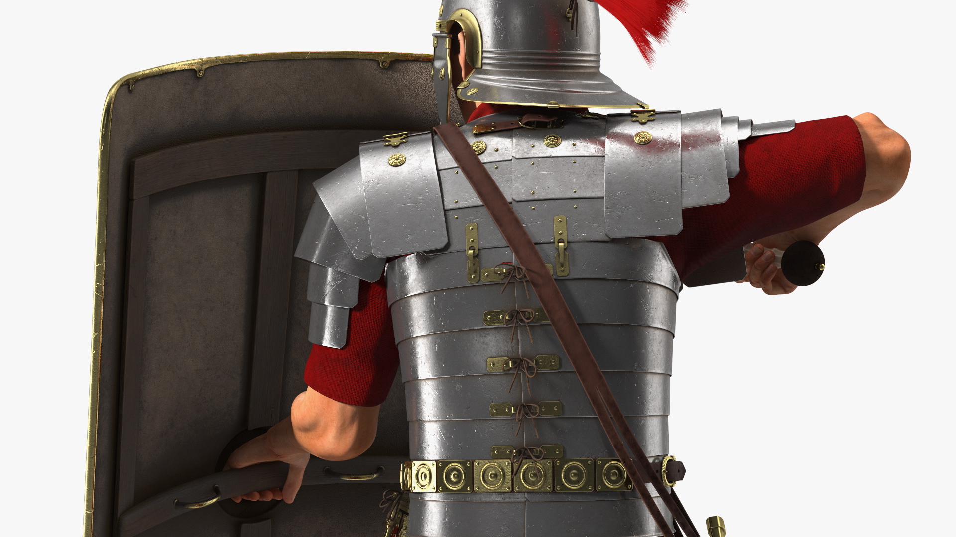 Veteran Roman Legionnaire with Gladius Attack Pose Fur 3D model