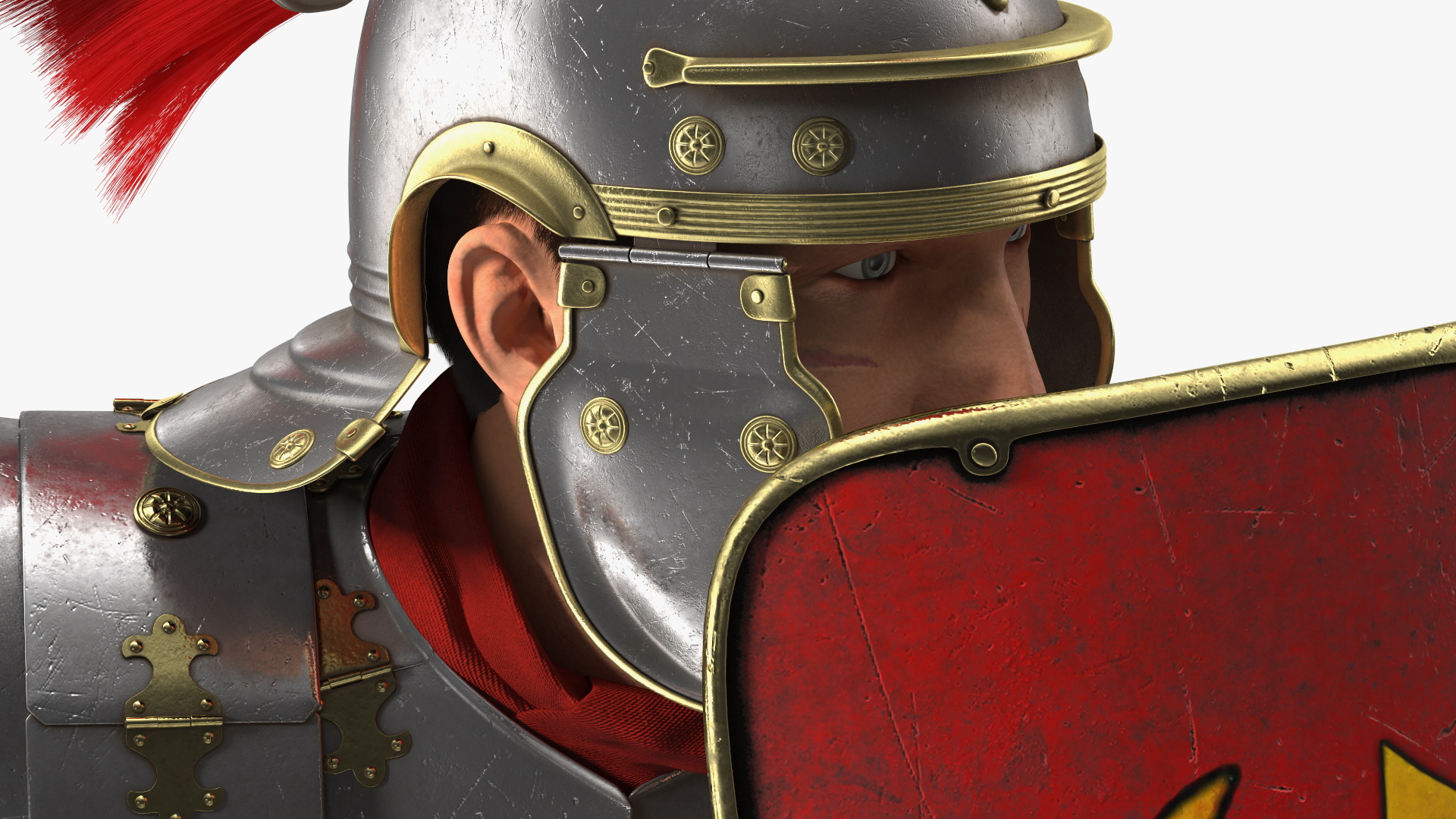 Veteran Roman Legionnaire with Gladius Attack Pose Fur 3D model