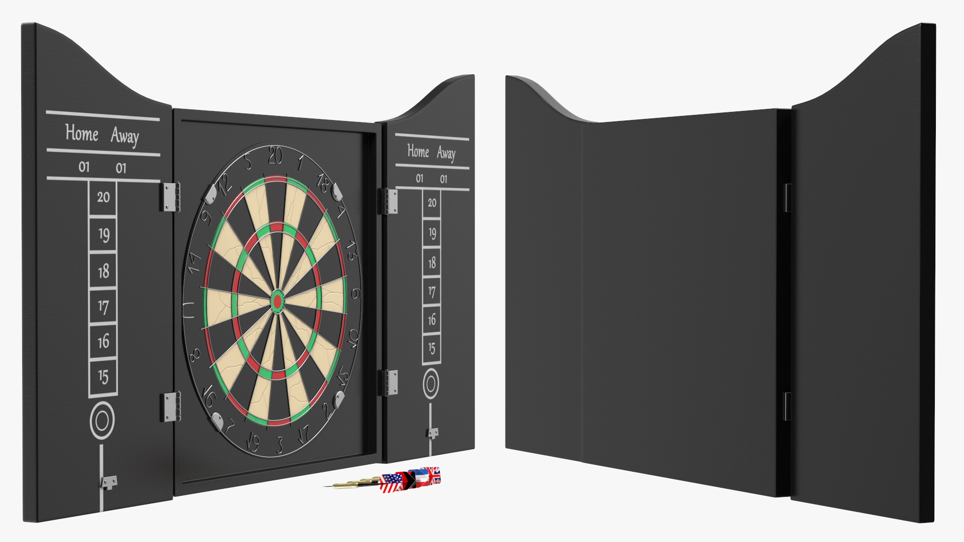 3D Classic Dartboard with Cabinet and Scoreboards