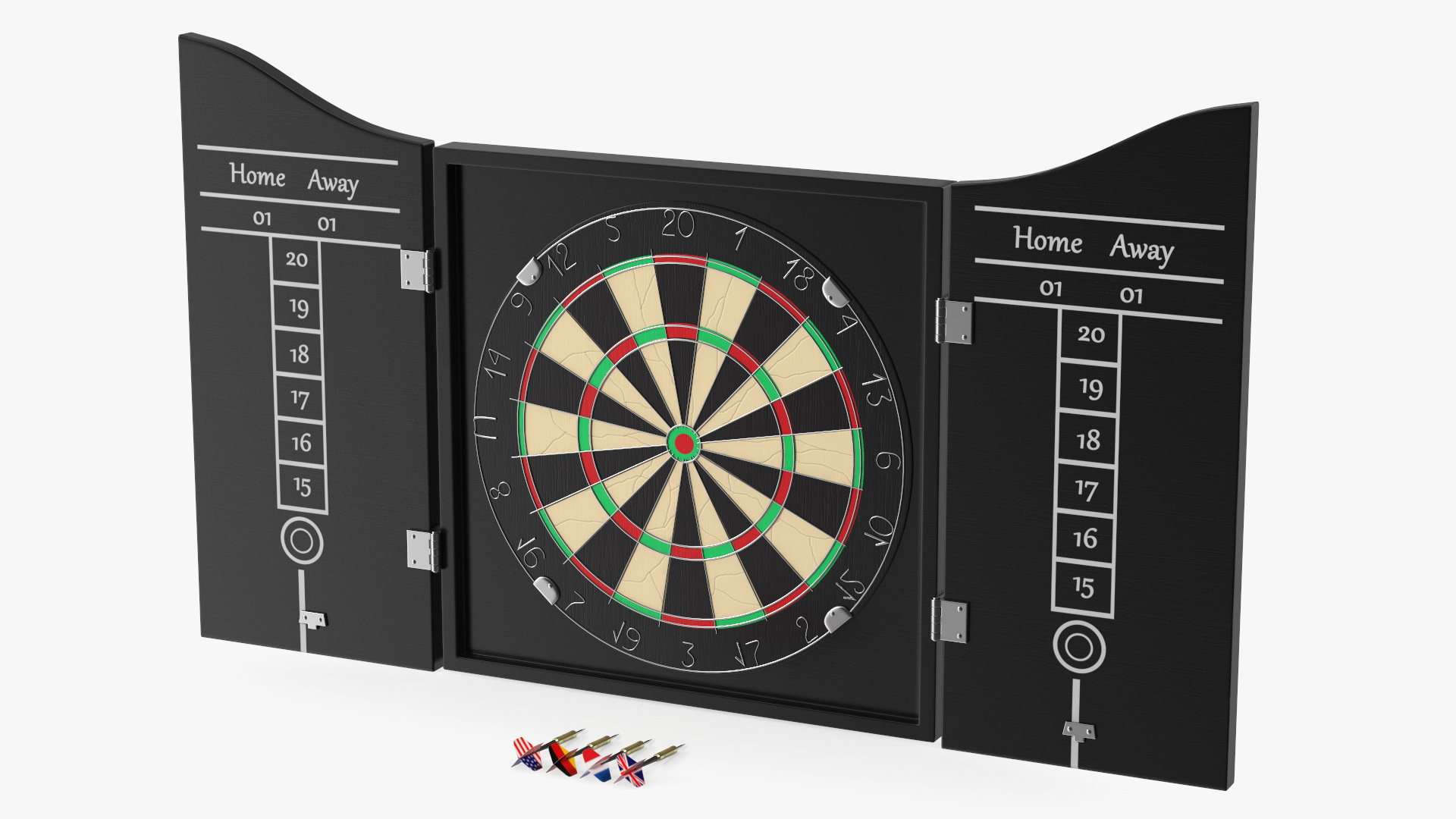 3D Classic Dartboard with Cabinet and Scoreboards