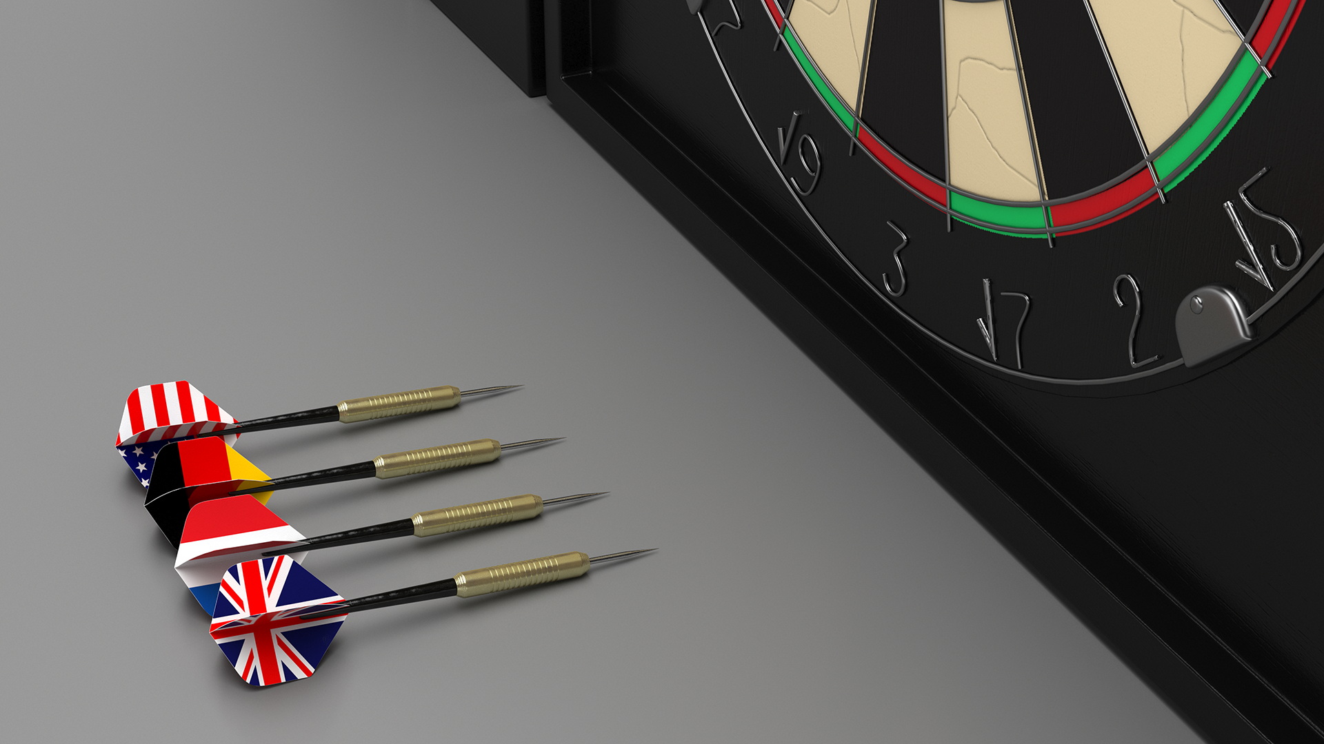 3D Classic Dartboard with Cabinet and Scoreboards