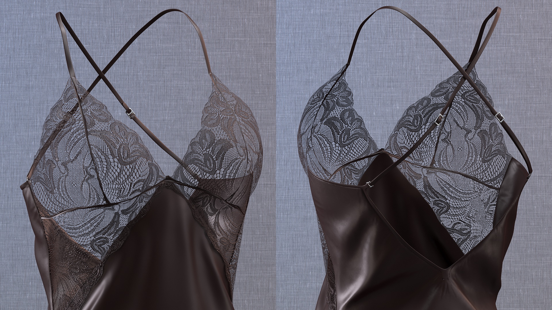 3D model Women Lingerie Nightwear Black