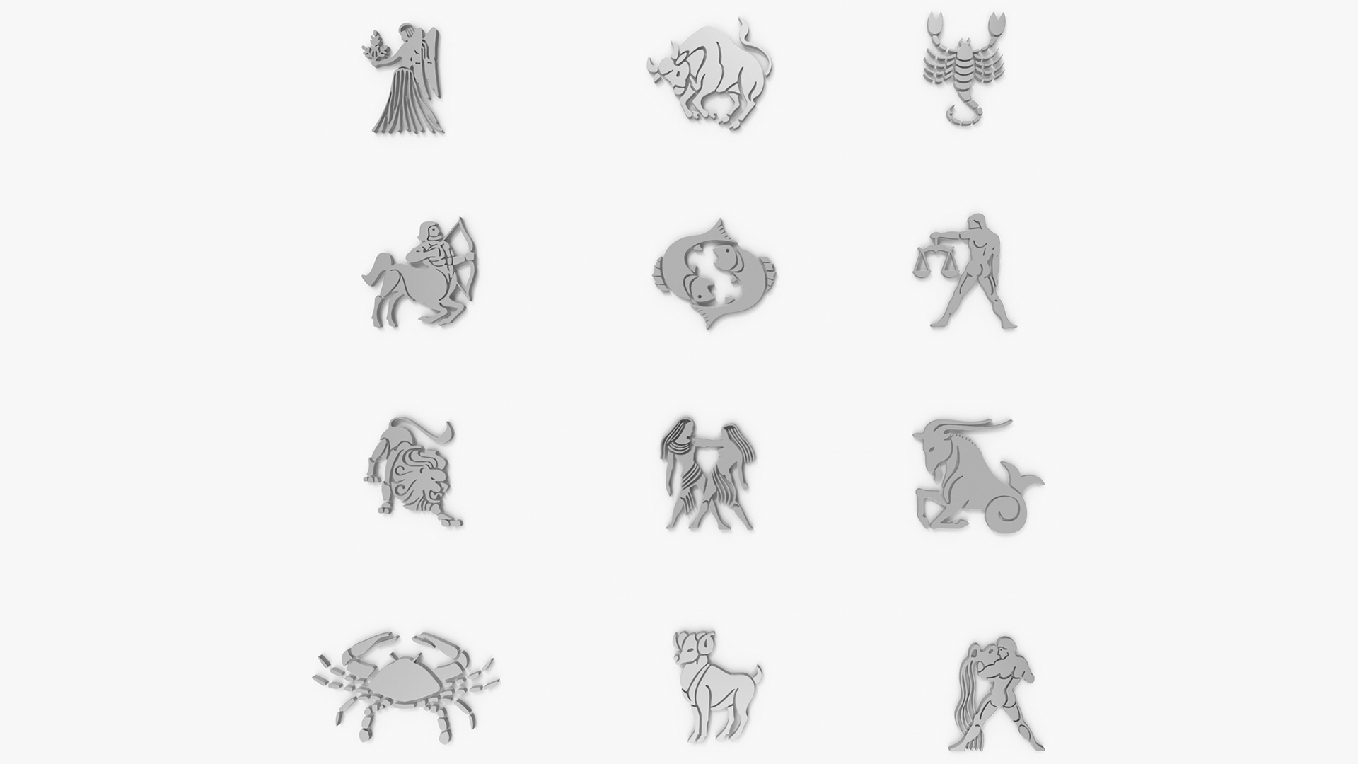 3D model Astrological Signs Chrome