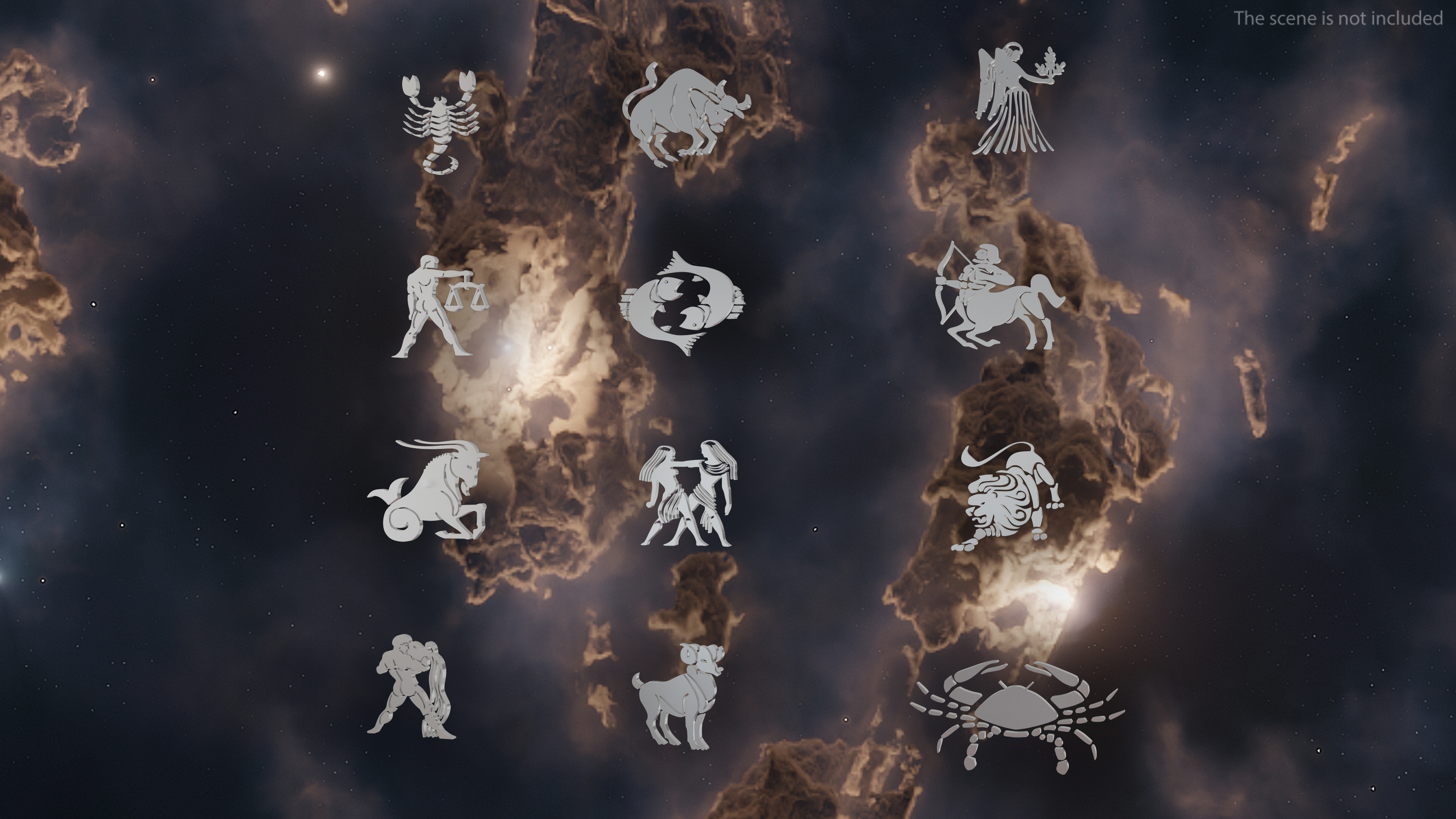 3D model Astrological Signs Chrome