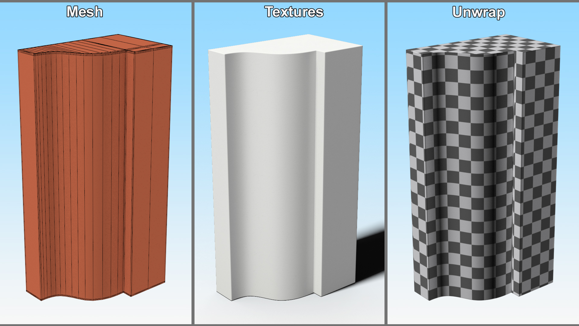 3D model Architectural Molding Gypsum Type 3