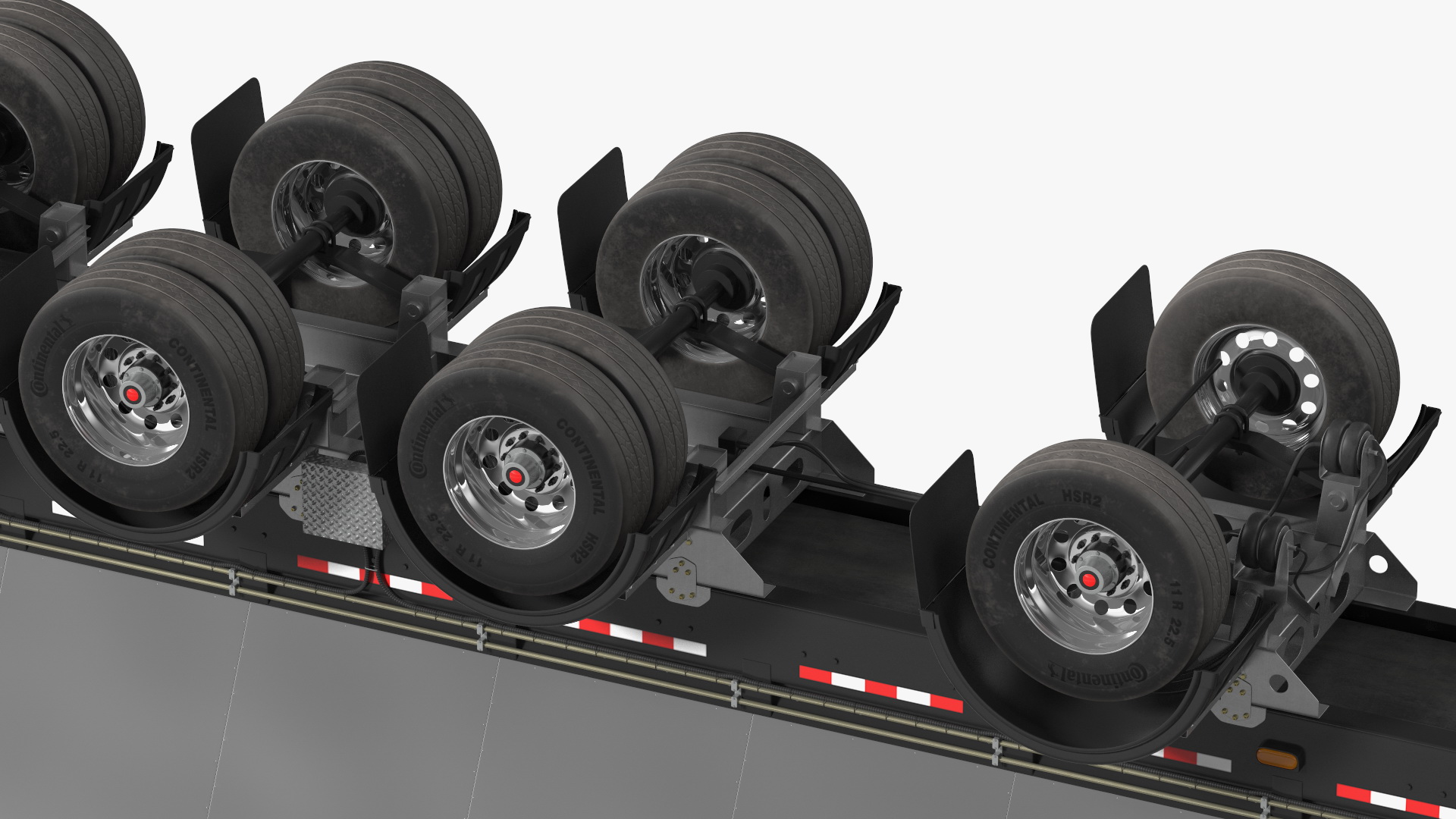 3D model Truck Mack CHU613 With Trailer ABS LRC Unload