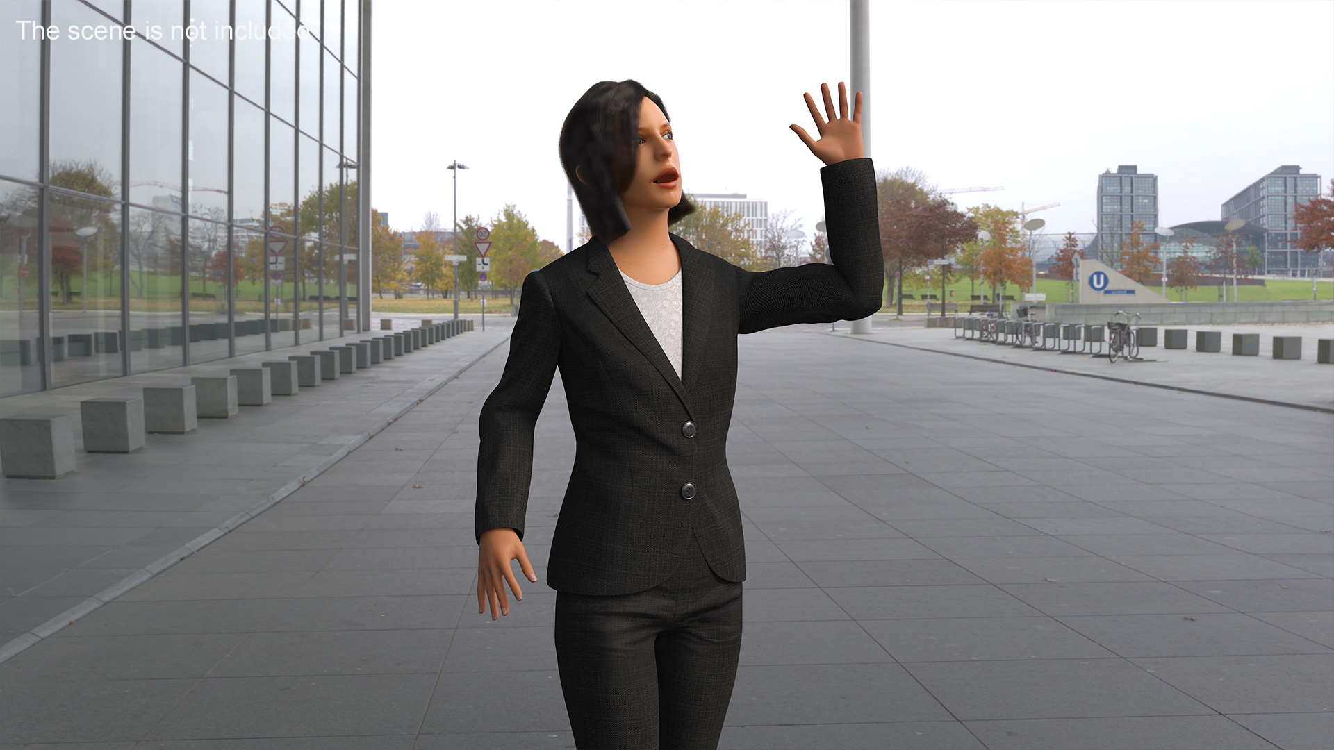Professional Businesswoman Fur Rigged 3D