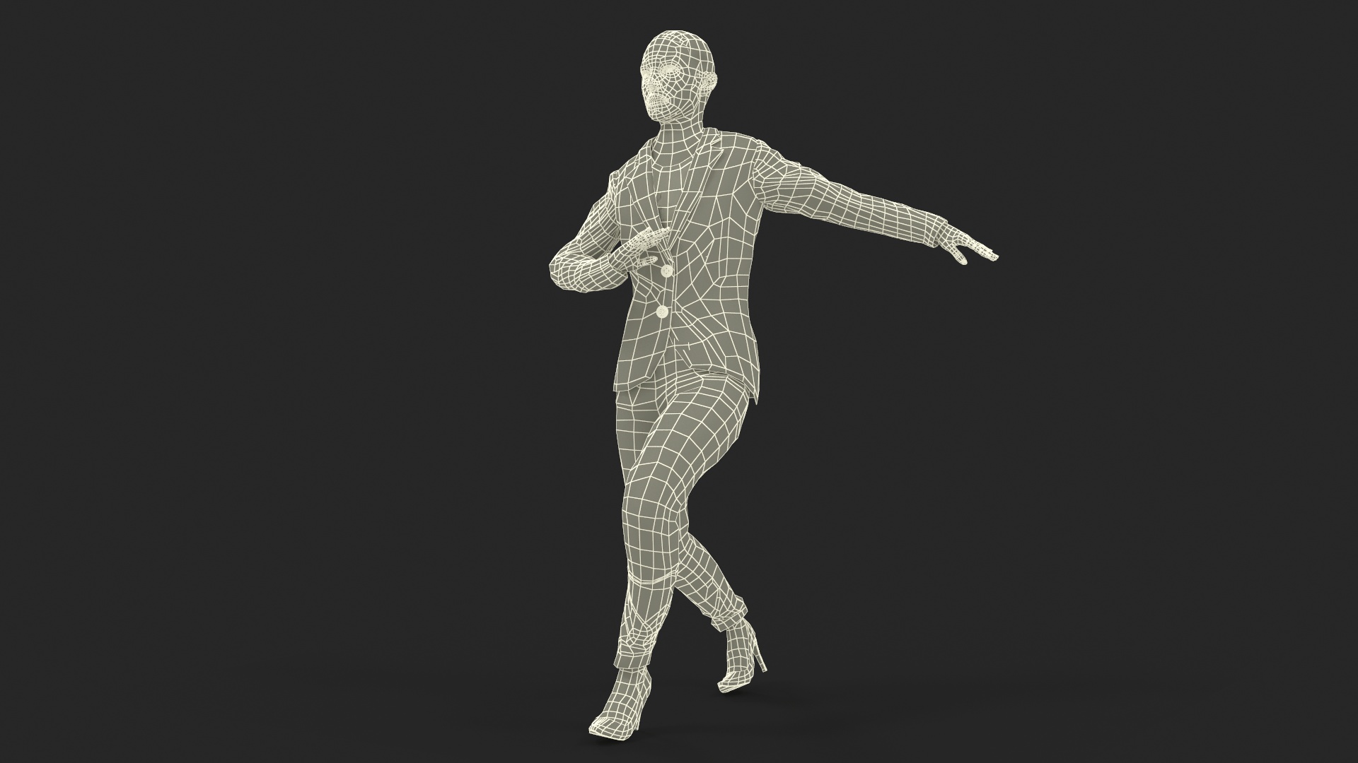 Professional Businesswoman Fur Rigged 3D