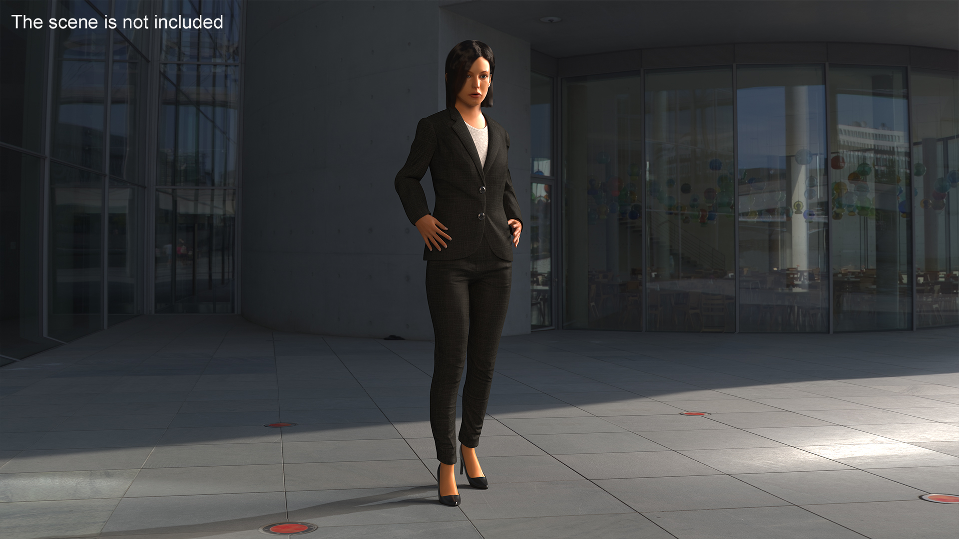 Professional Businesswoman Fur Rigged 3D