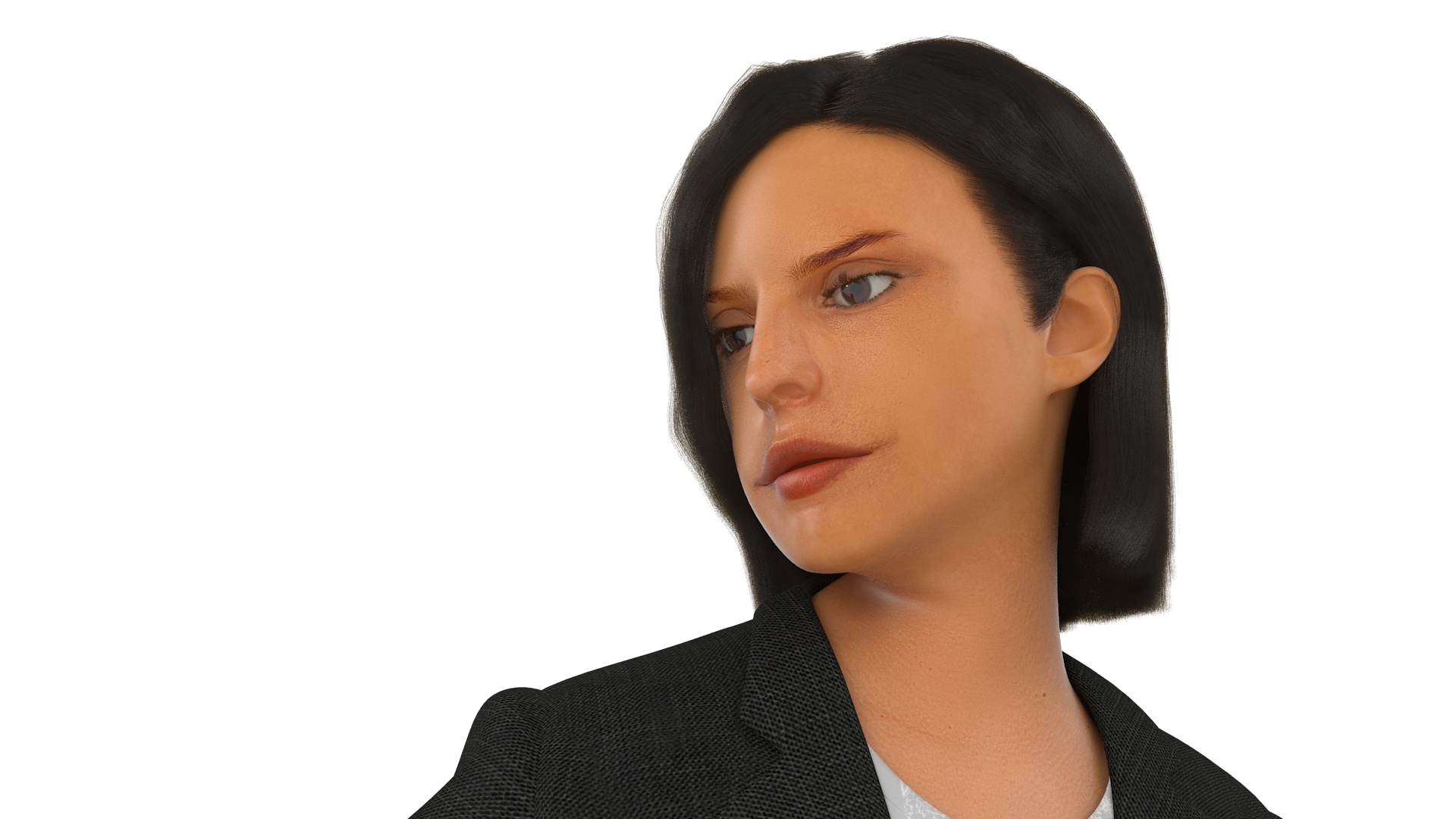 Professional Businesswoman Fur Rigged 3D