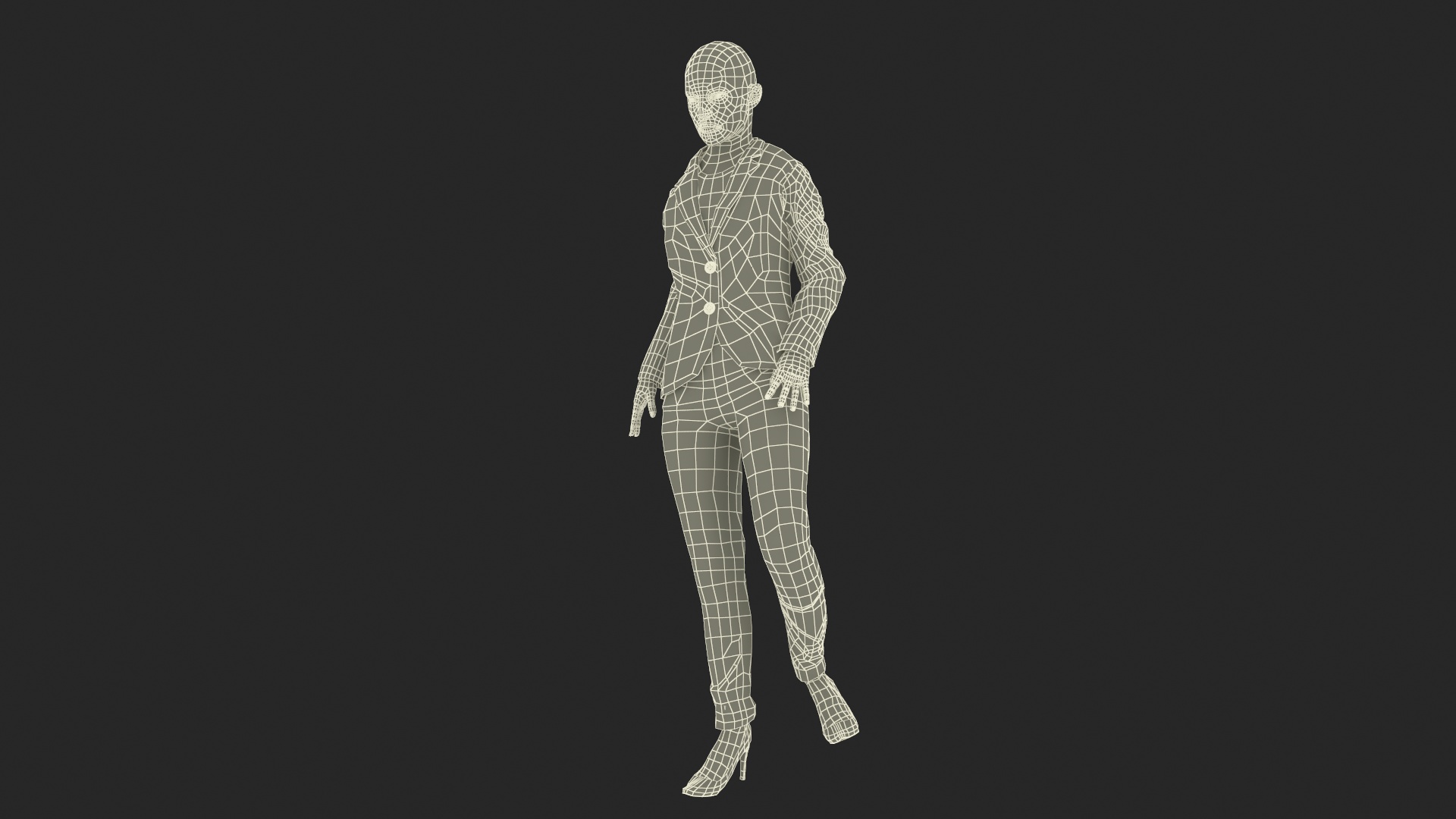 Professional Businesswoman Fur Rigged 3D