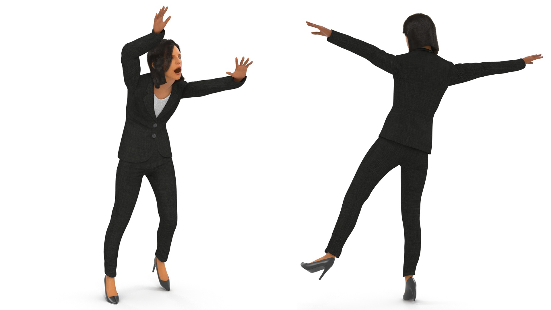Professional Businesswoman Fur Rigged 3D