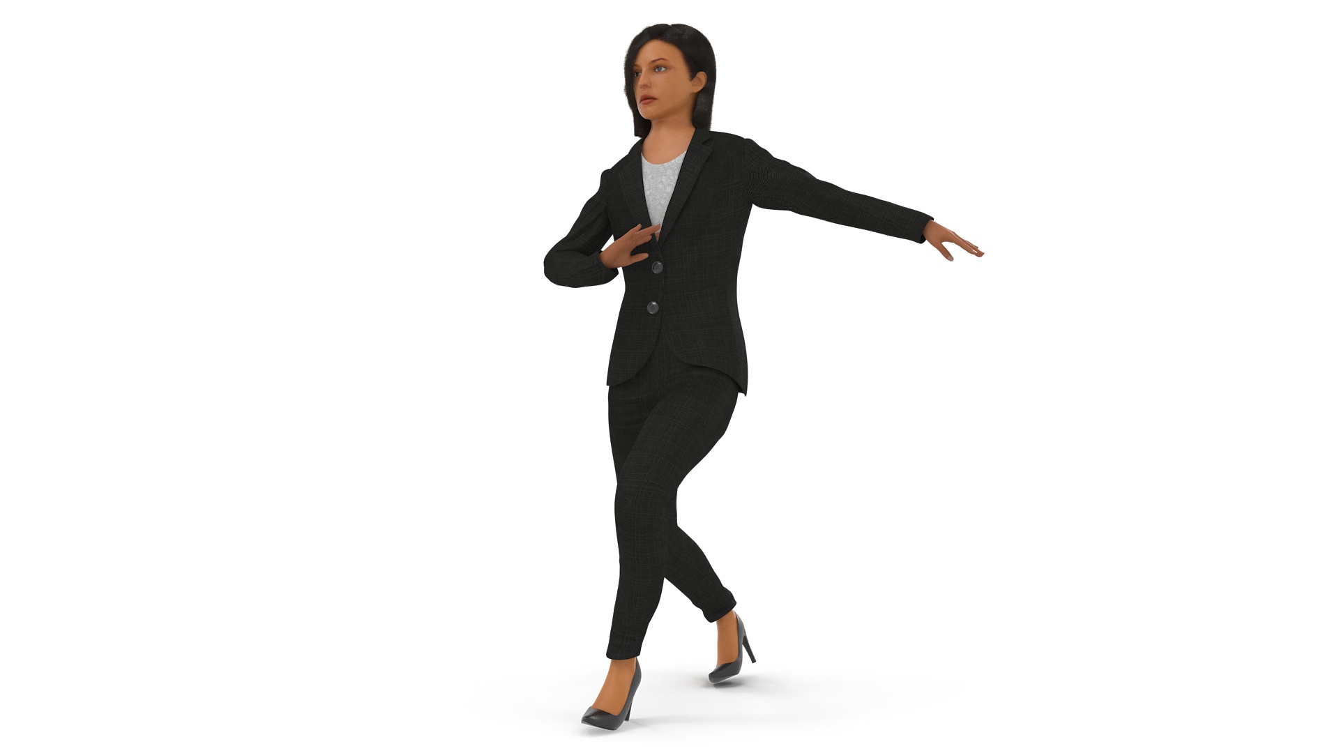 Professional Businesswoman Fur Rigged 3D