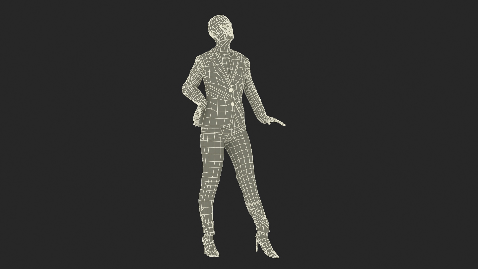 Professional Businesswoman Fur Rigged 3D