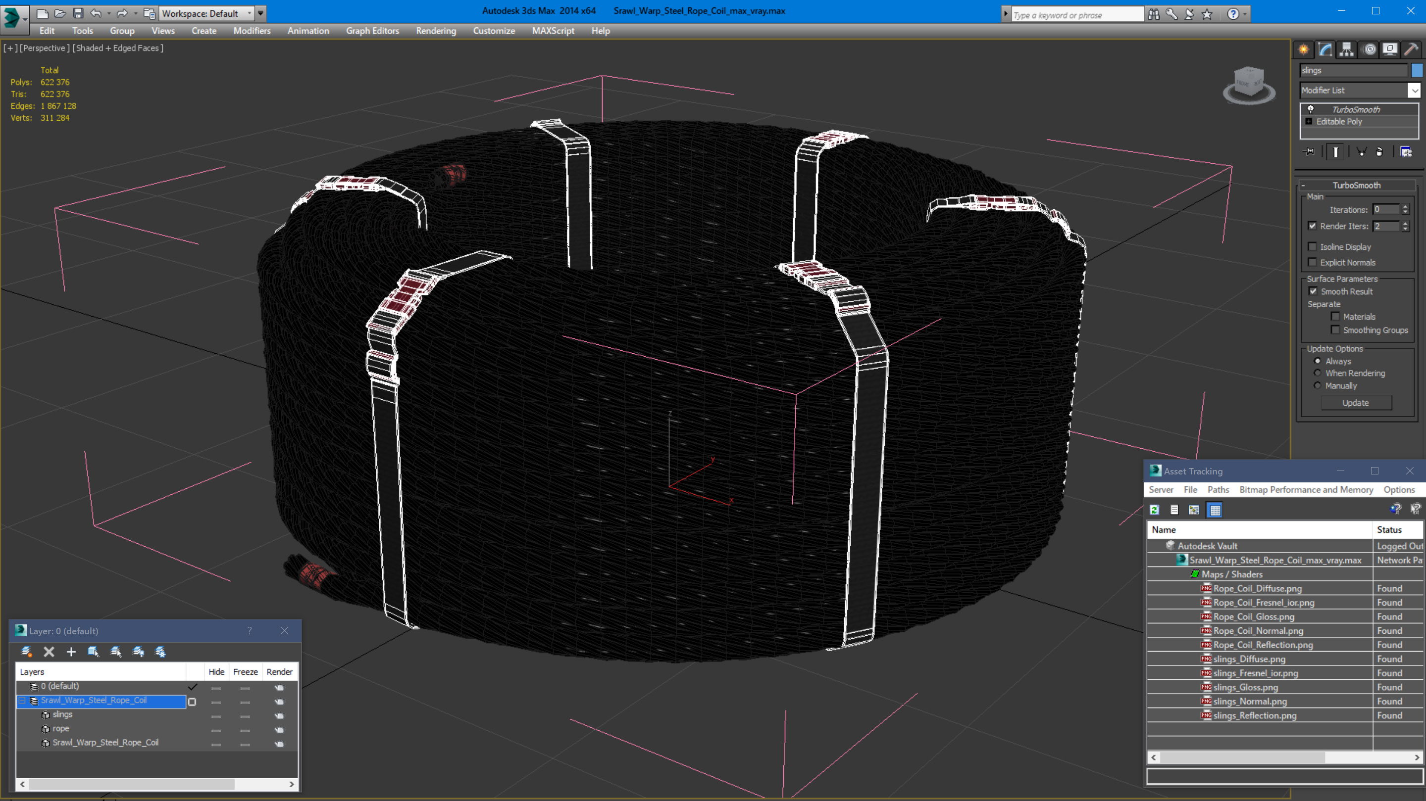 3D Srawl Warp Steel Rope Coil