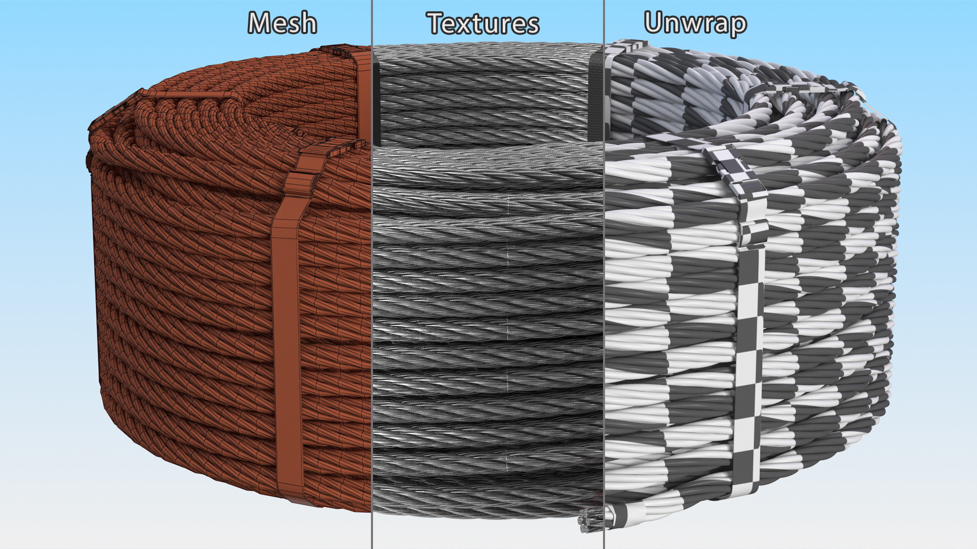 3D Srawl Warp Steel Rope Coil