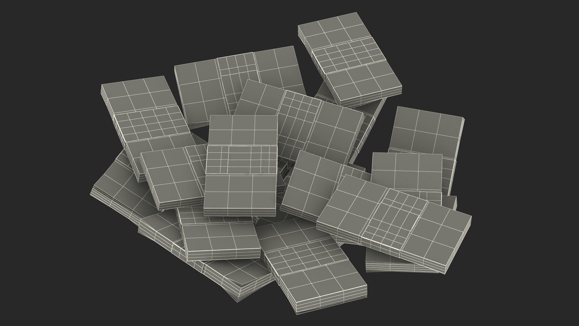 3D Pile of Money 50 Pounds model