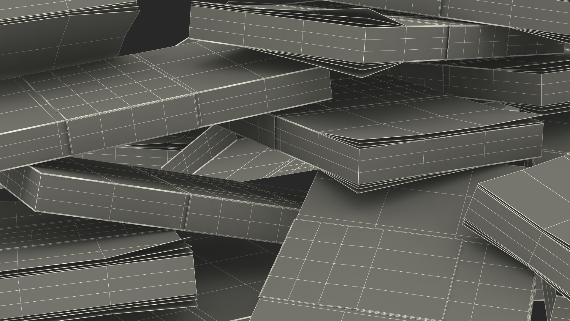 3D Pile of Money 50 Pounds model