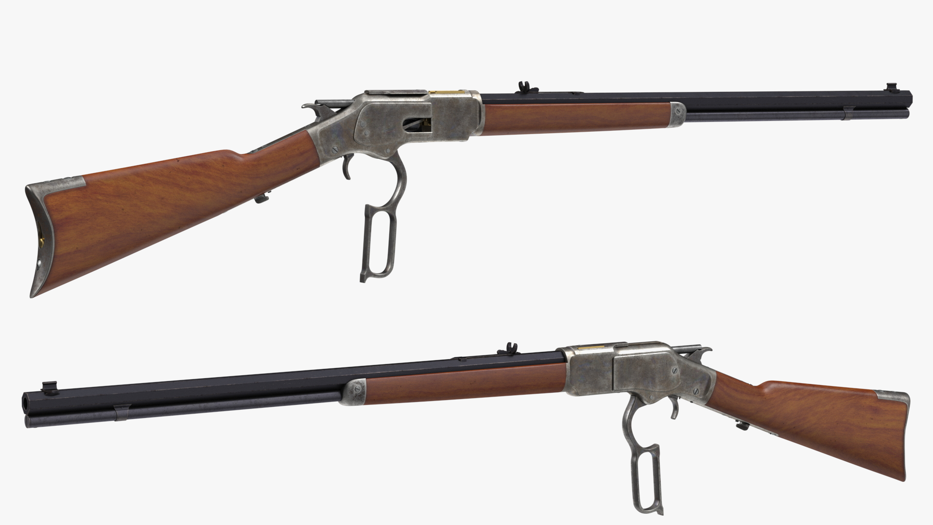 3D model Winchester Model 1873 Patina Case Rigged