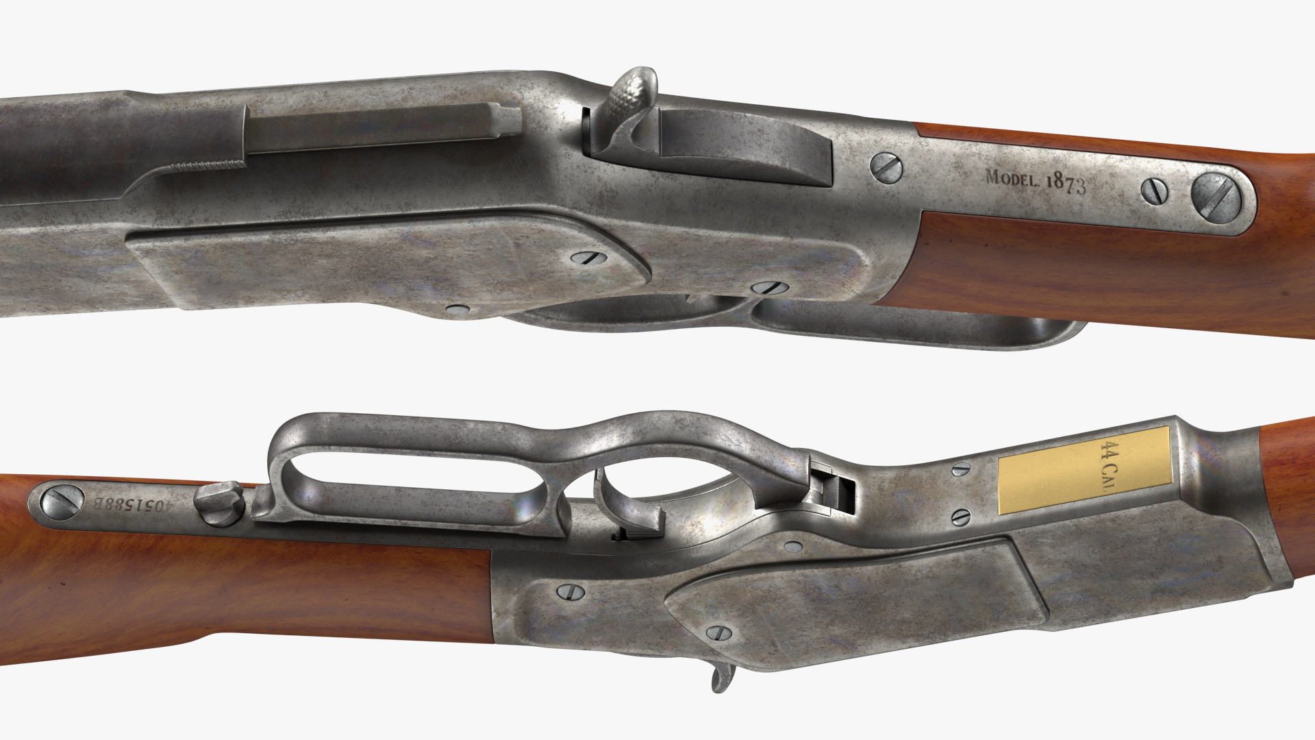 3D model Winchester Model 1873 Patina Case Rigged