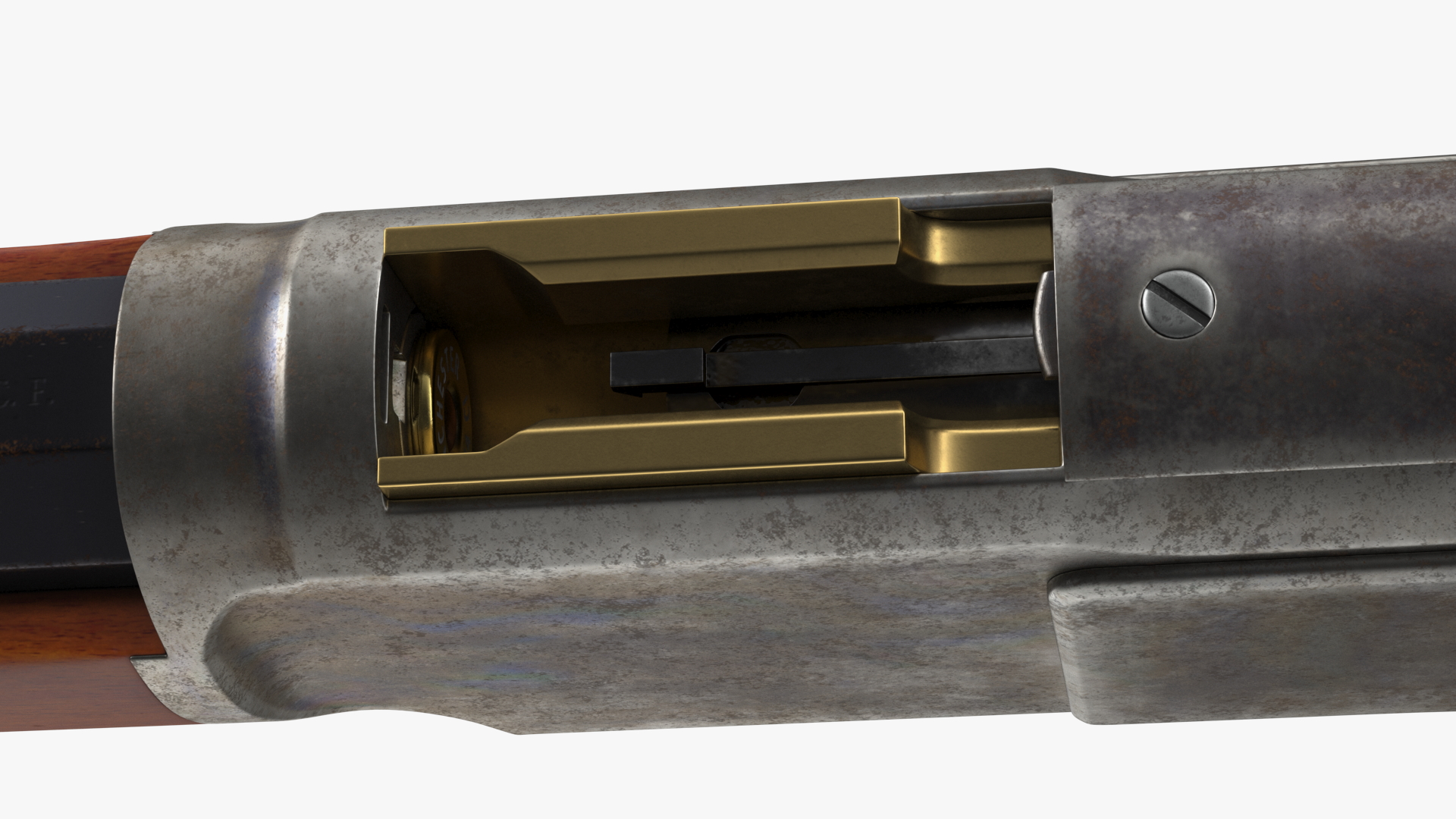 3D model Winchester Model 1873 Patina Case Rigged