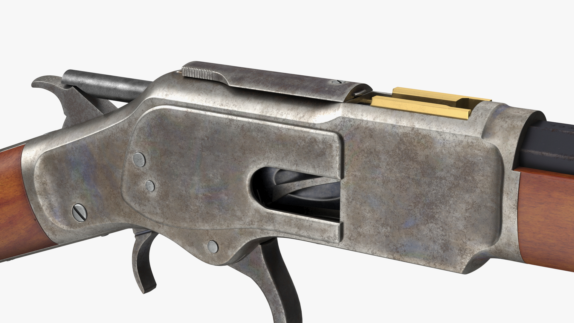3D model Winchester Model 1873 Patina Case Rigged
